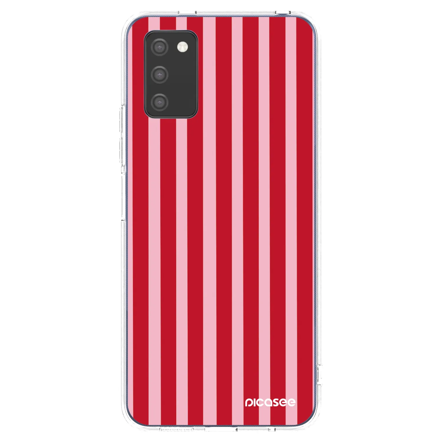 Picasee Samsung Galaxy A02s A025G Hülle - Transparentes Silikon - Lines red