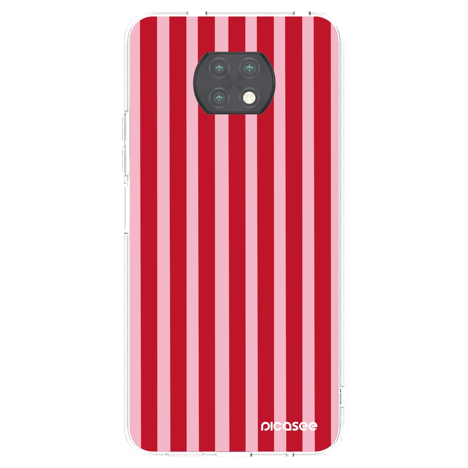Picasee Xiaomi Redmi Note 9T Hülle - Transparentes Silikon - Lines red