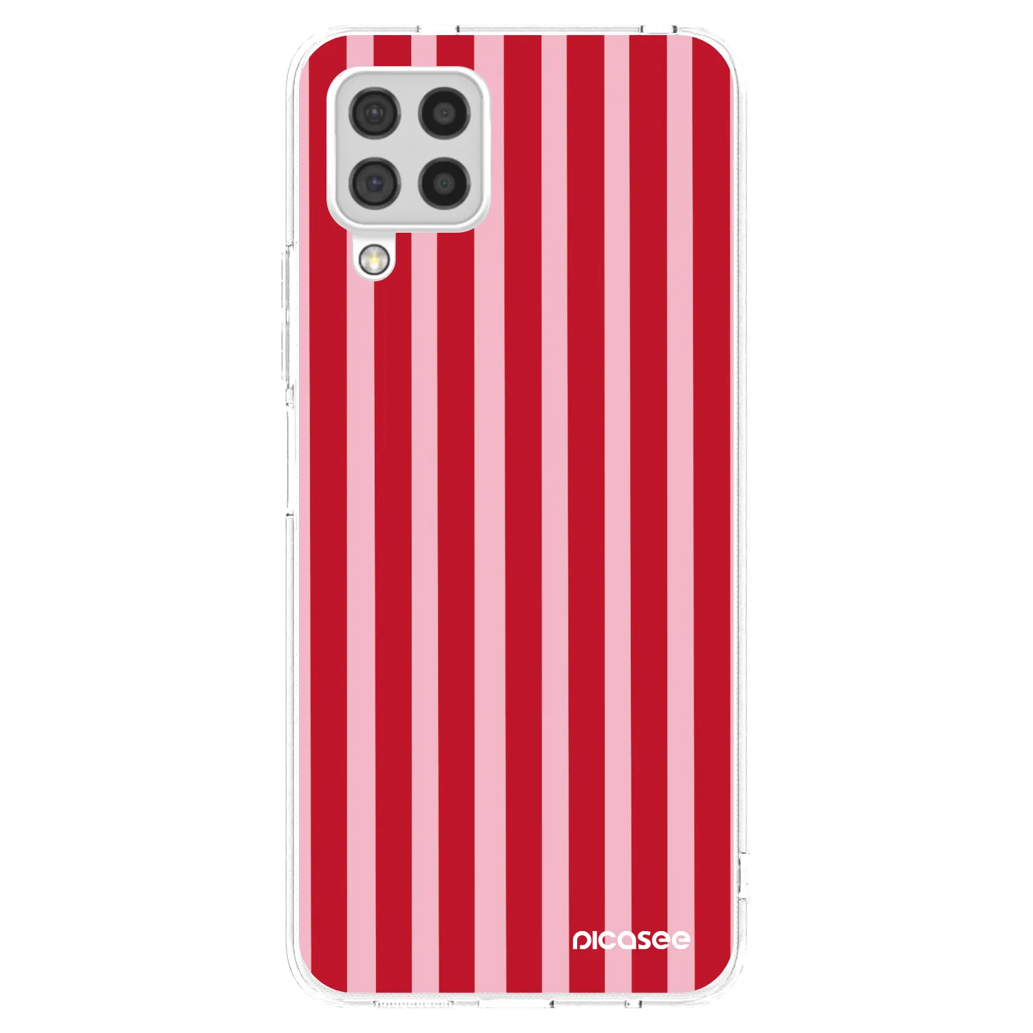 Picasee Samsung Galaxy A22 A225F 4G Hülle - Transparentes Silikon - Lines red