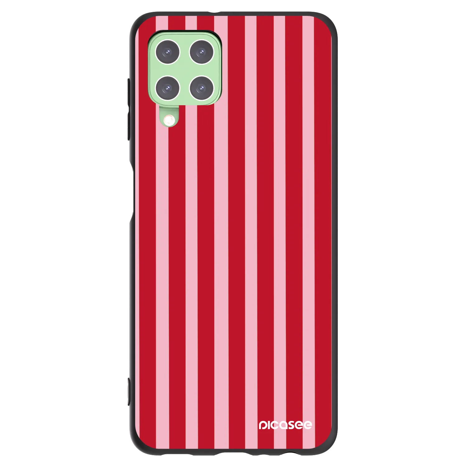 Picasee Samsung Galaxy A22 A225F 4G Hülle - Schwarzes Silikon - Lines red