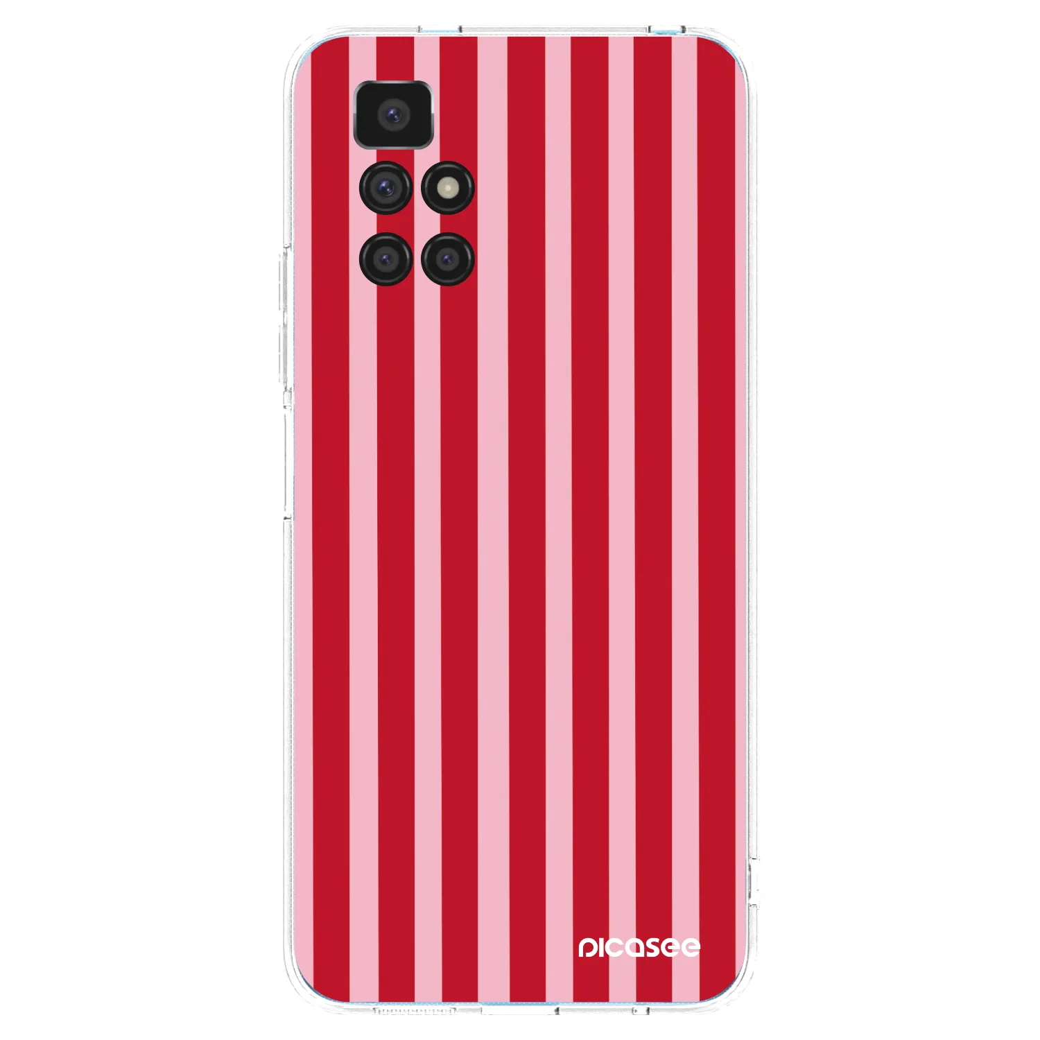 Picasee Xiaomi Redmi 10 Hülle - Transparentes Silikon - Lines red