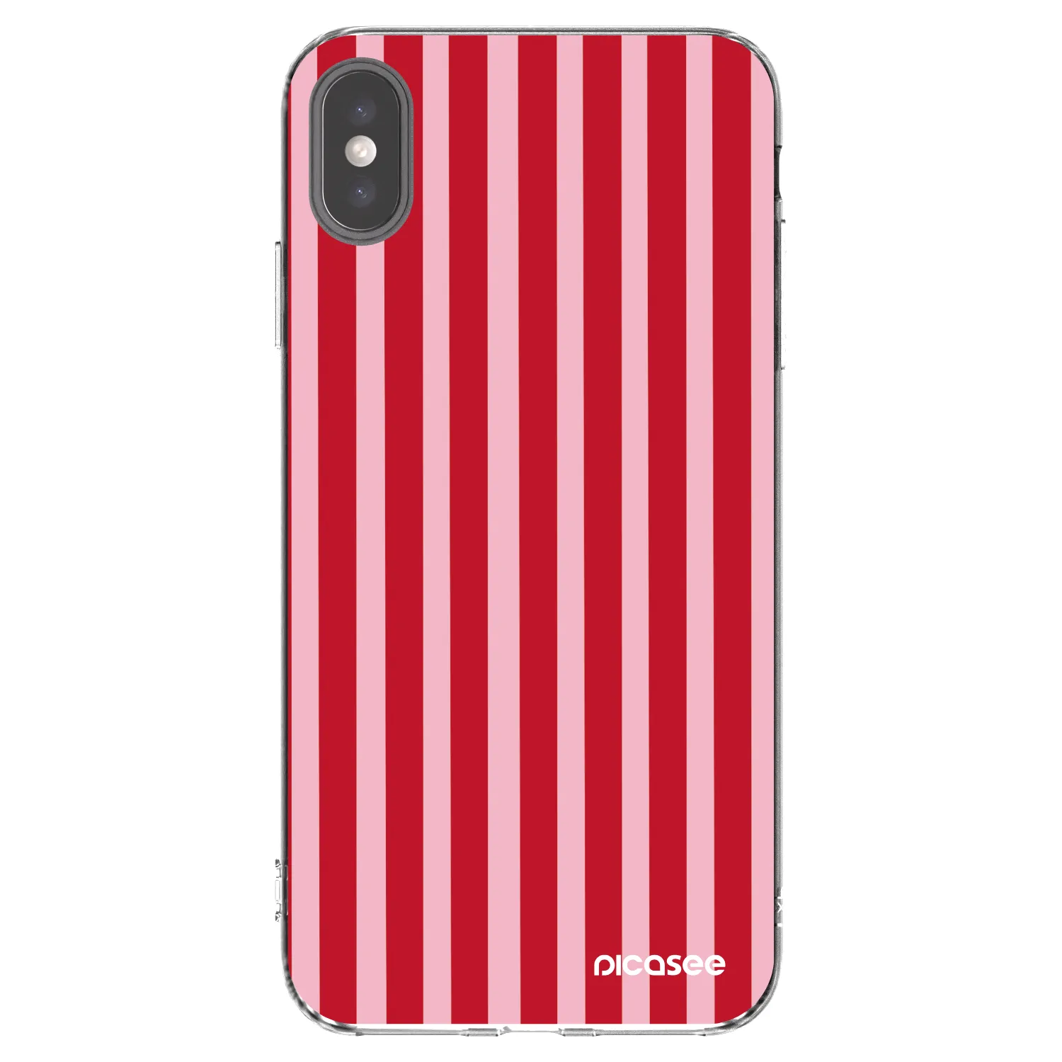 Picasee Apple iPhone XS Max Hülle - Transparentes Silikon - Lines red