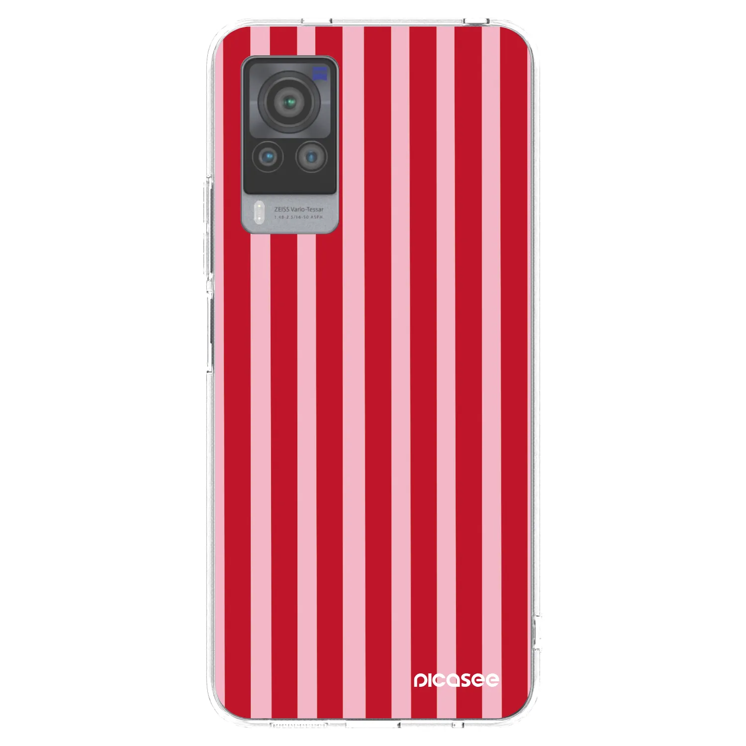 Picasee Vivo X60 Pro 5G Hülle - Transparentes Silikon - Lines red