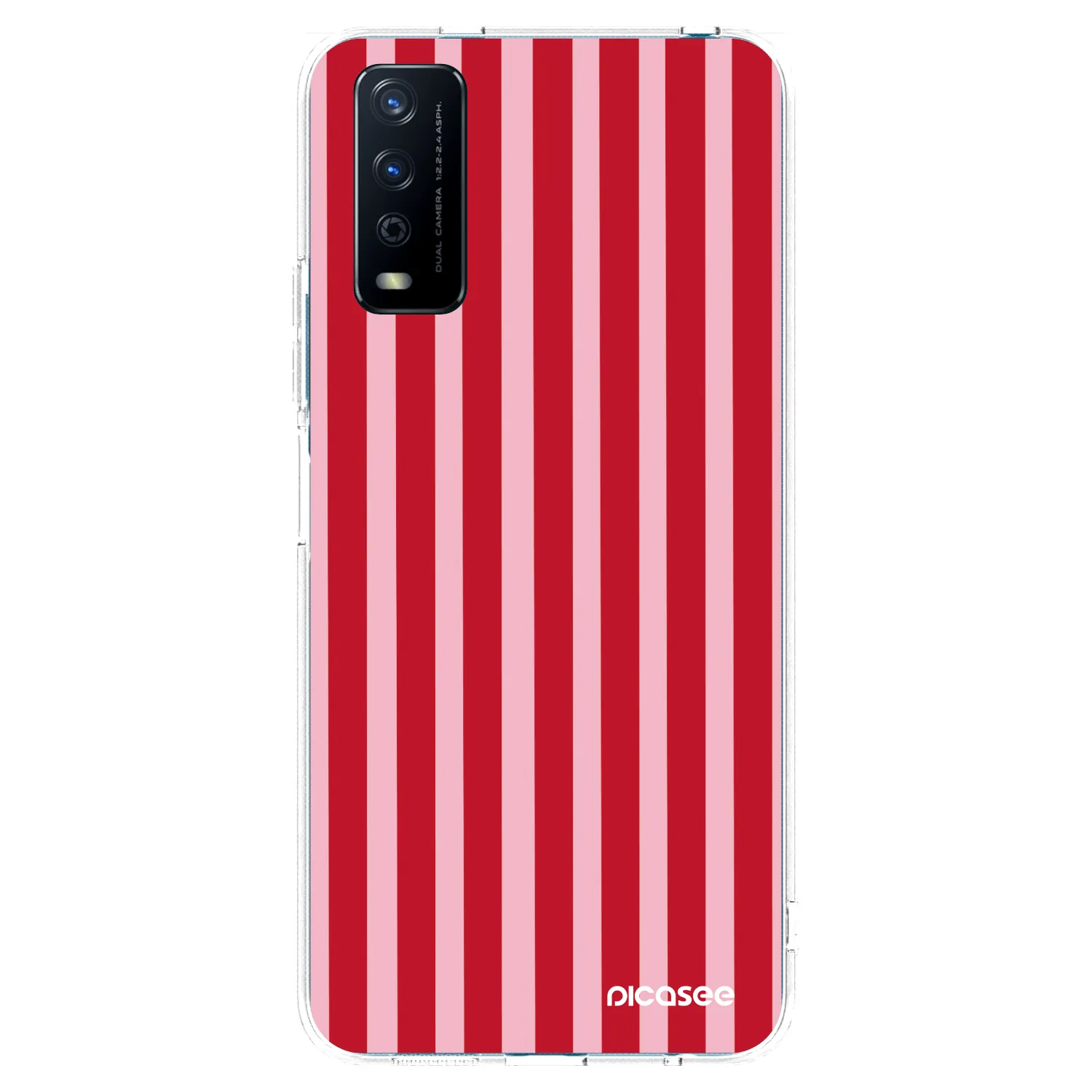 Picasee Vivo Y11s Hülle - Transparentes Silikon - Lines red