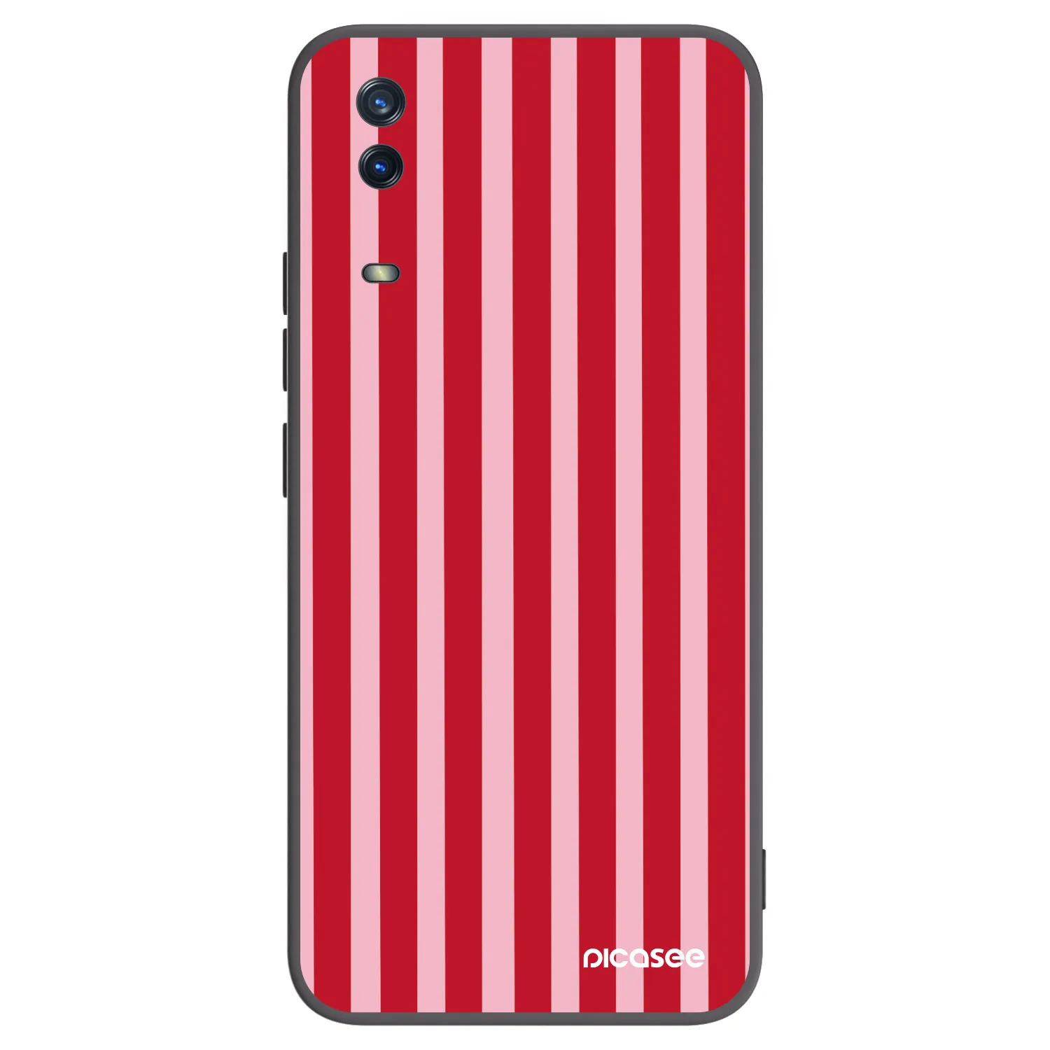 Picasee Vivo Y11s Hülle - Schwarzes Silikon - Lines red