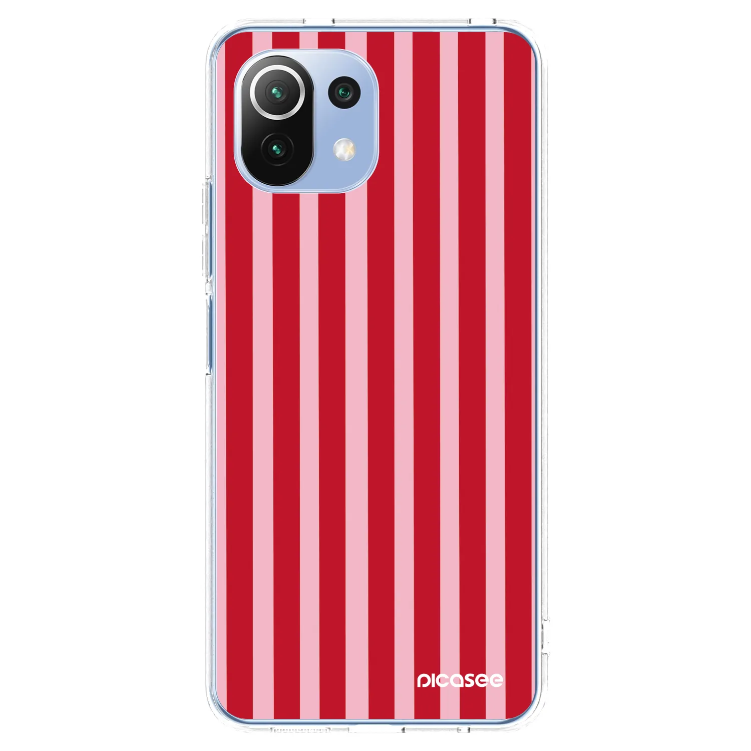 Picasee Xiaomi 11 Lite 5G NE Hülle - Transparentes Silikon - Lines red