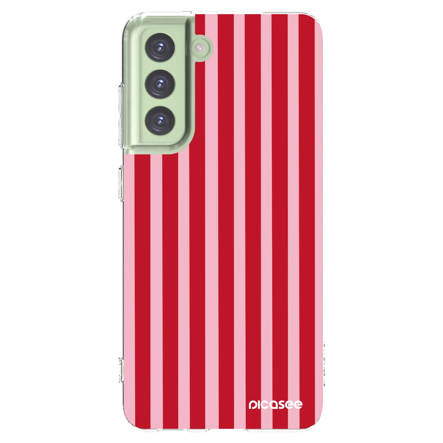 Picasee Samsung Galaxy S21 FE 5G Hülle - Transparentes Silikon - Lines red
