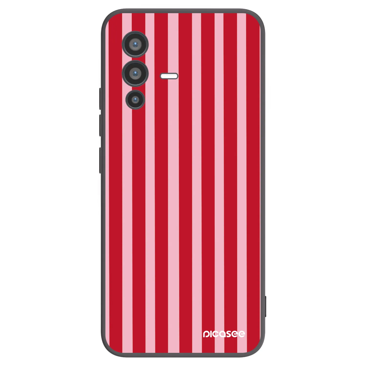 Picasee Vivo V23 5G Hülle - Schwarzes Silikon - Lines red