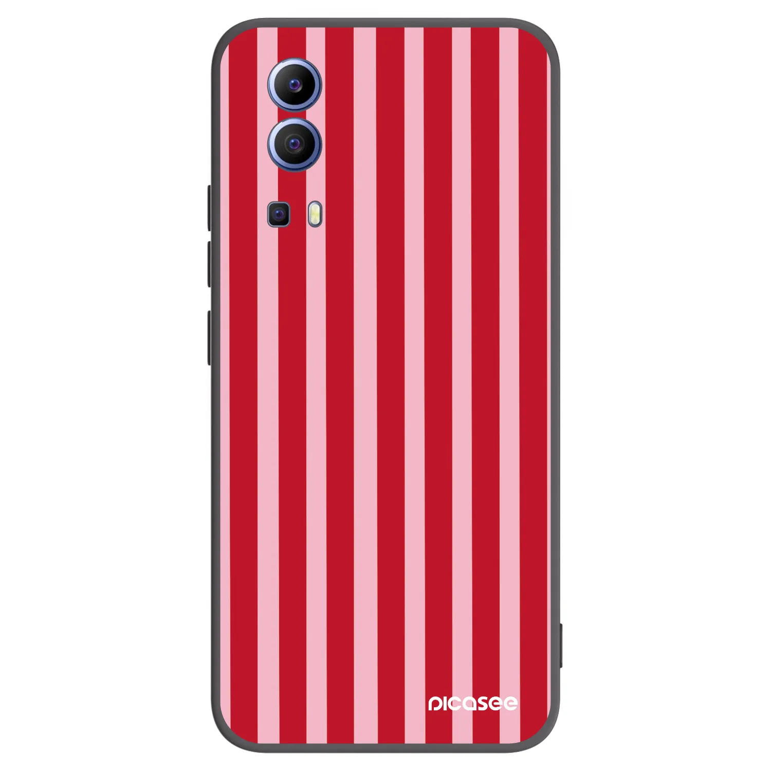 Picasee Vivo Y52 5G Hülle - Schwarzes Silikon - Lines red