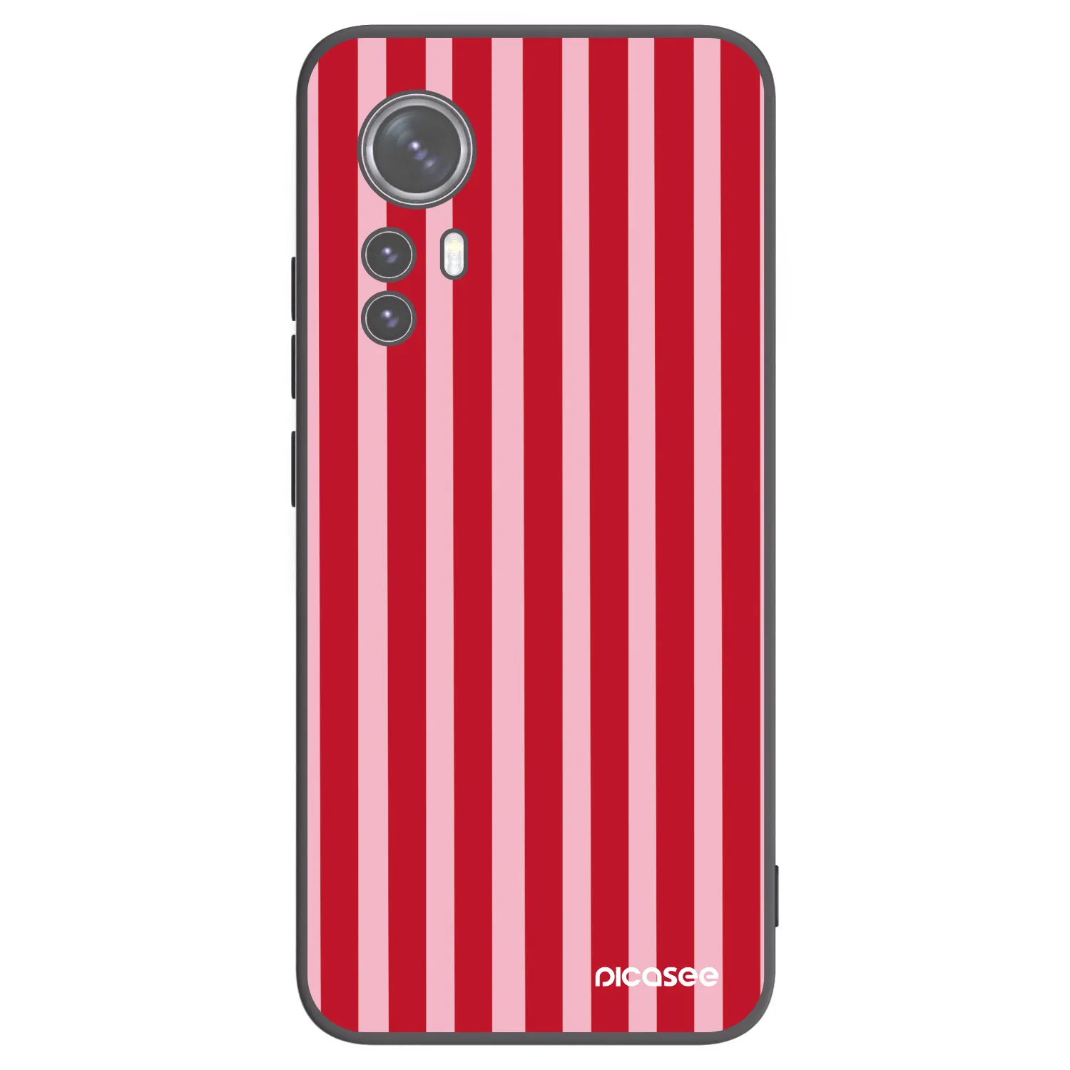 Picasee Xiaomi 12X Hülle - Schwarzes Silikon - Lines red