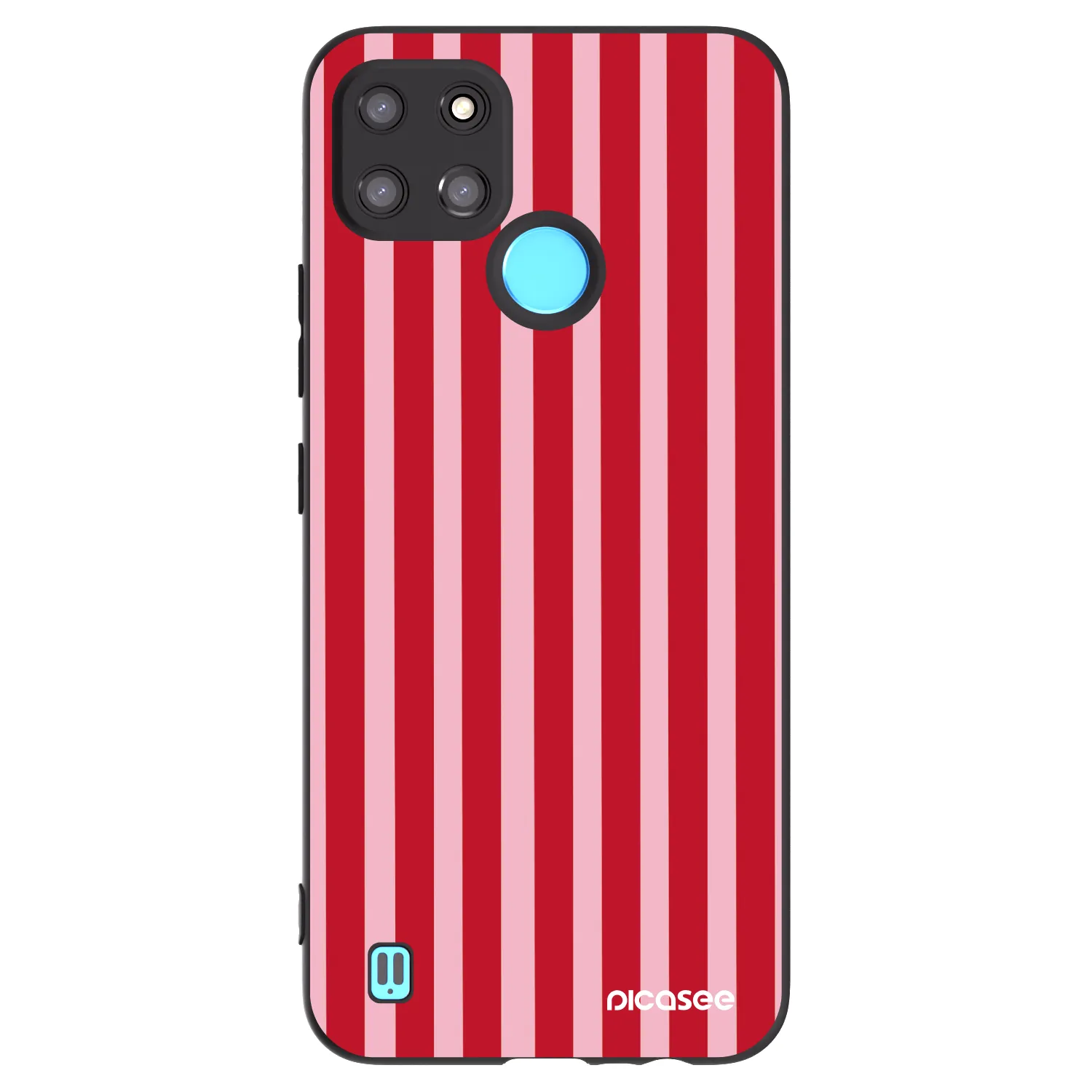 Picasee Realme C21Y Hülle - Schwarzes Silikon - Lines red