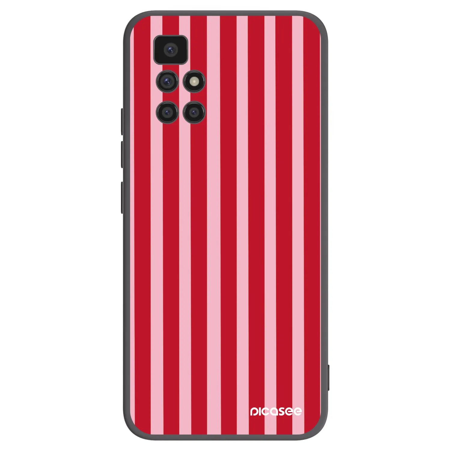 Picasee Xiaomi Redmi 10 (2022) Hülle - Schwarzes Silikon - Lines red