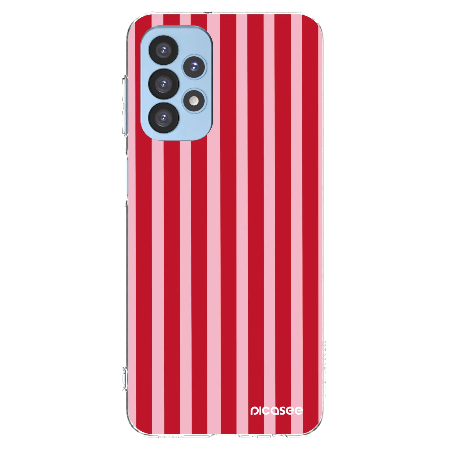 Picasee Samsung Galaxy A23 A235F 4G Hülle - Transparentes Silikon - Lines red