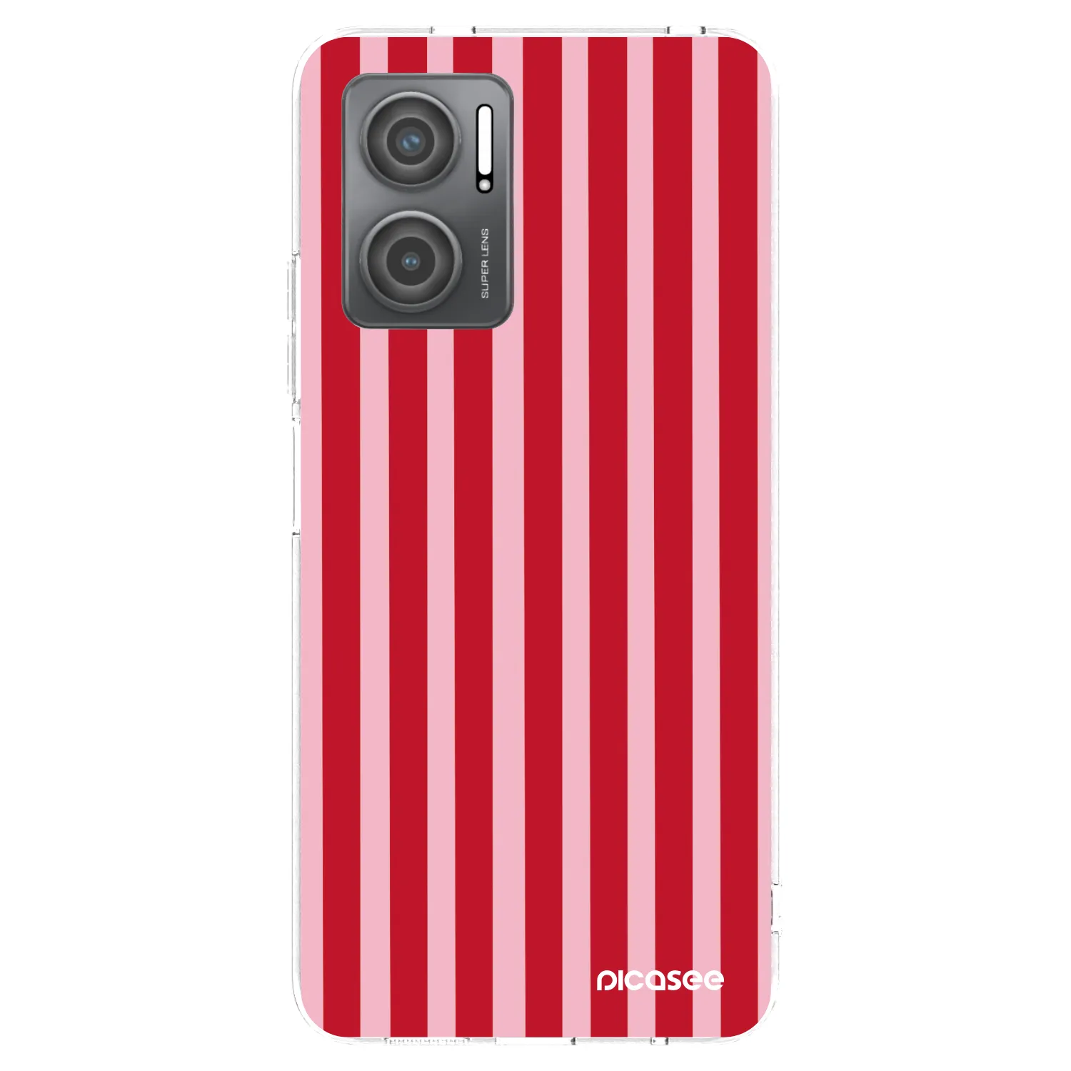 Picasee Xiaomi Redmi 10 5G Hülle - Transparentes Silikon - Lines red