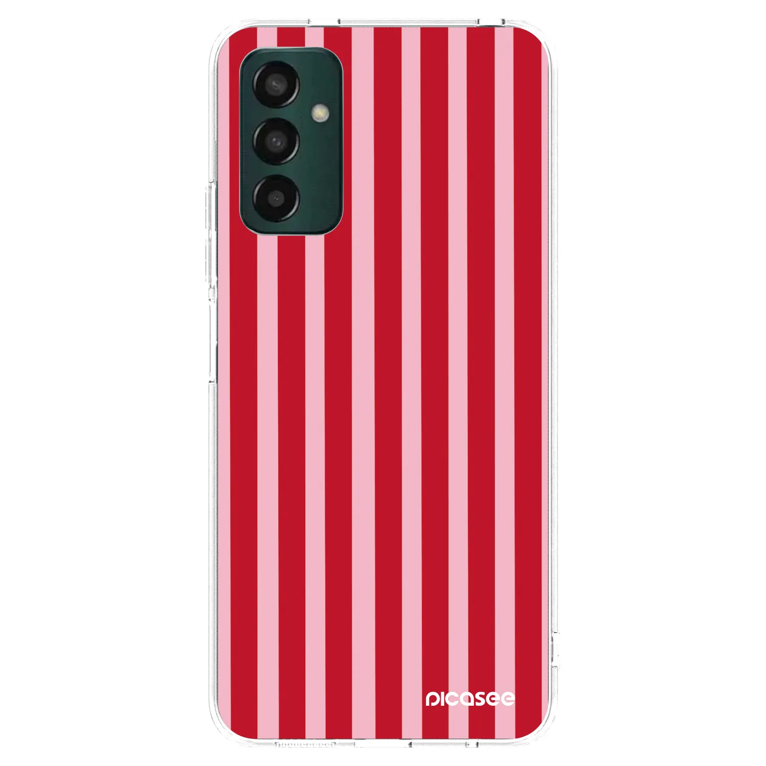 Picasee Samsung Galaxy M23 5G Hülle - Transparentes Silikon - Lines red