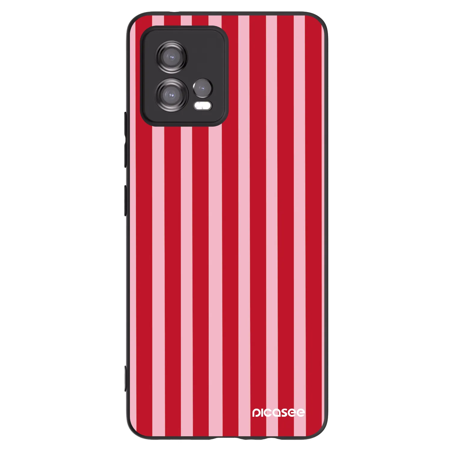 Picasee Motorola Moto G72 Hülle - Schwarzes Silikon - Lines red