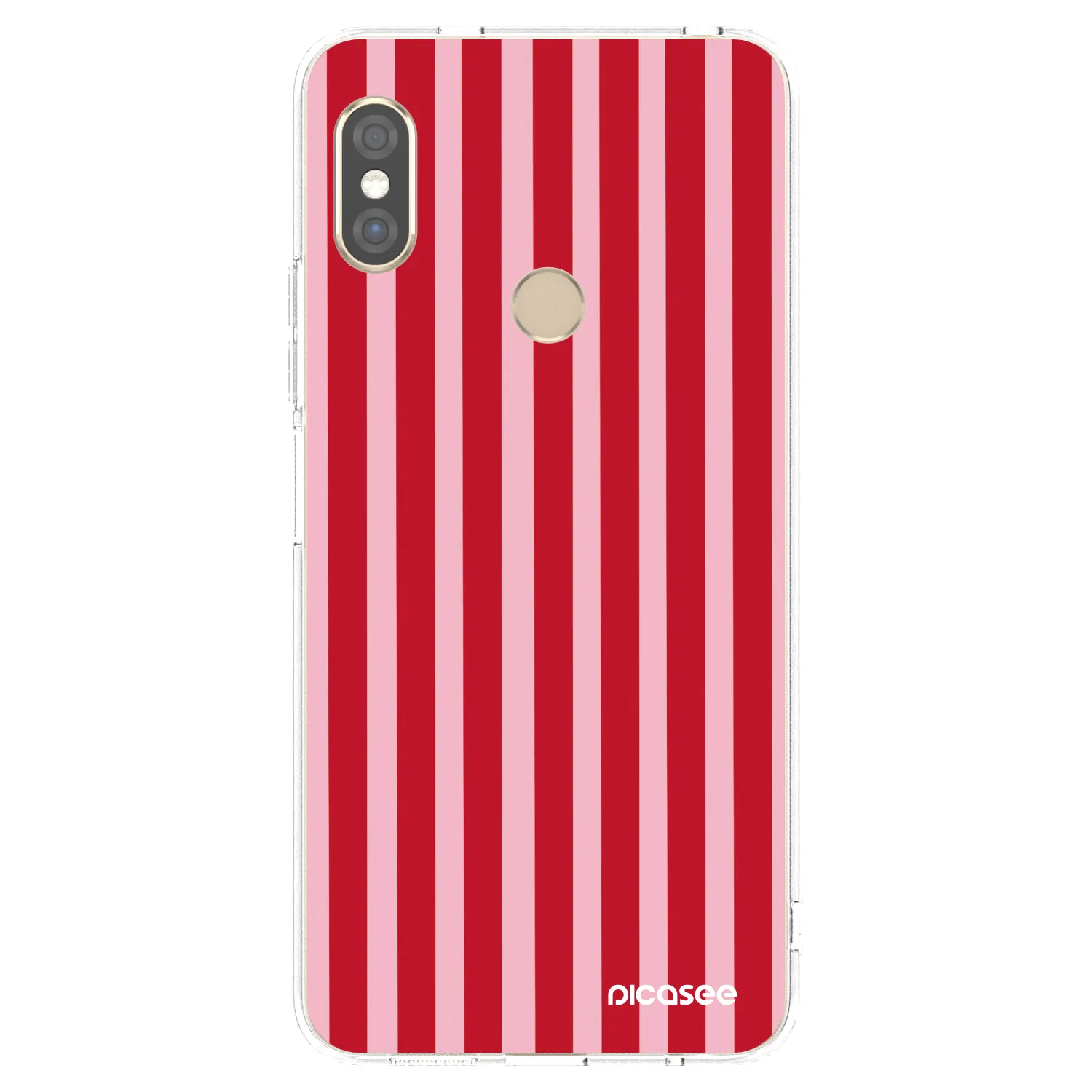 Picasee Xiaomi Redmi Note 5 Global Hülle - Transparentes Silikon - Lines red