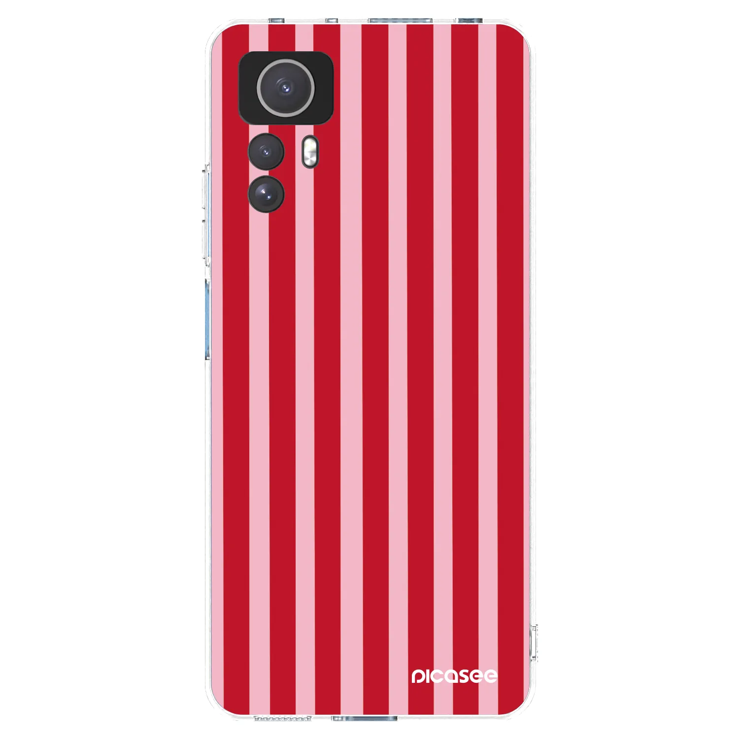 Picasee Xiaomi Redmi Note 12S Hülle - Transparentes Silikon - Lines red