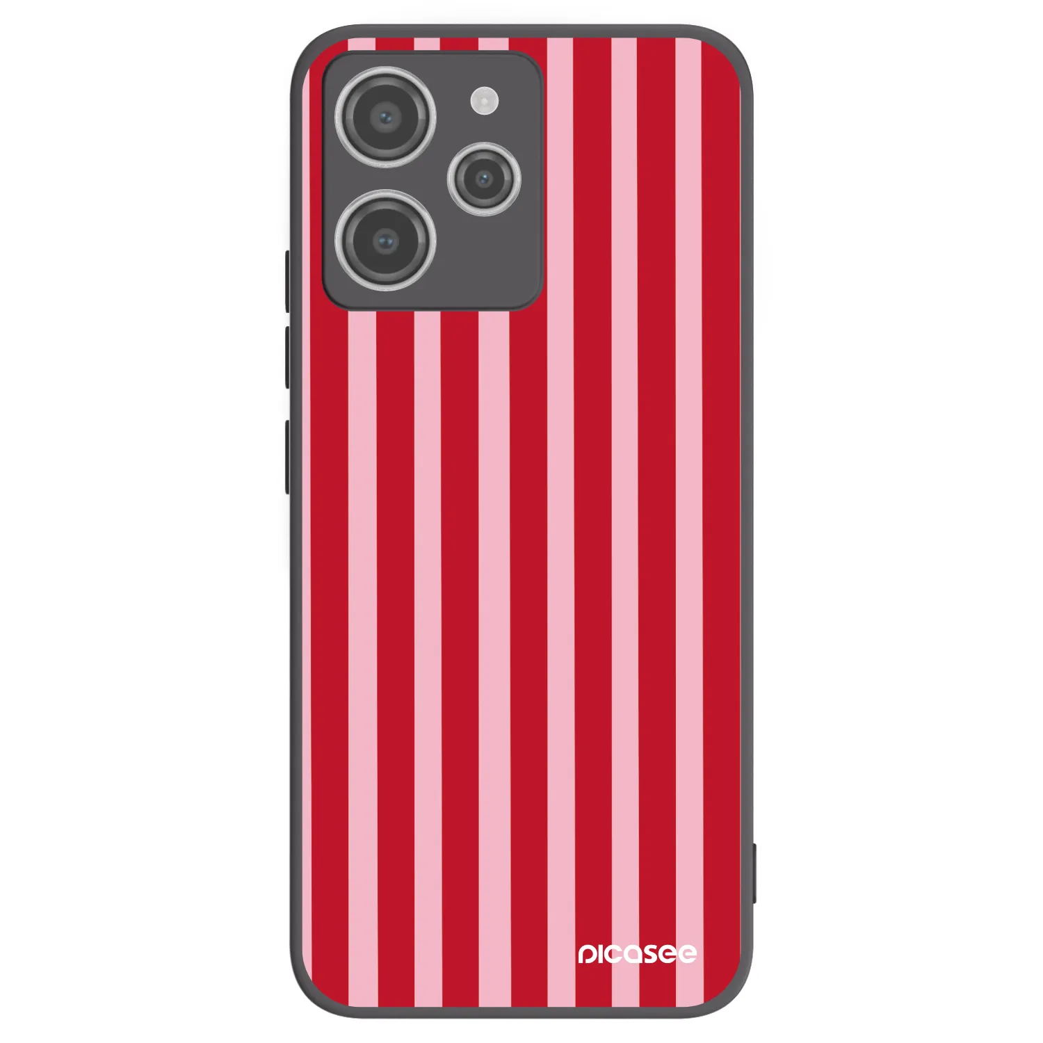 Picasee Xiaomi Redmi 12 4G Hülle - Schwarzes Silikon - Lines red