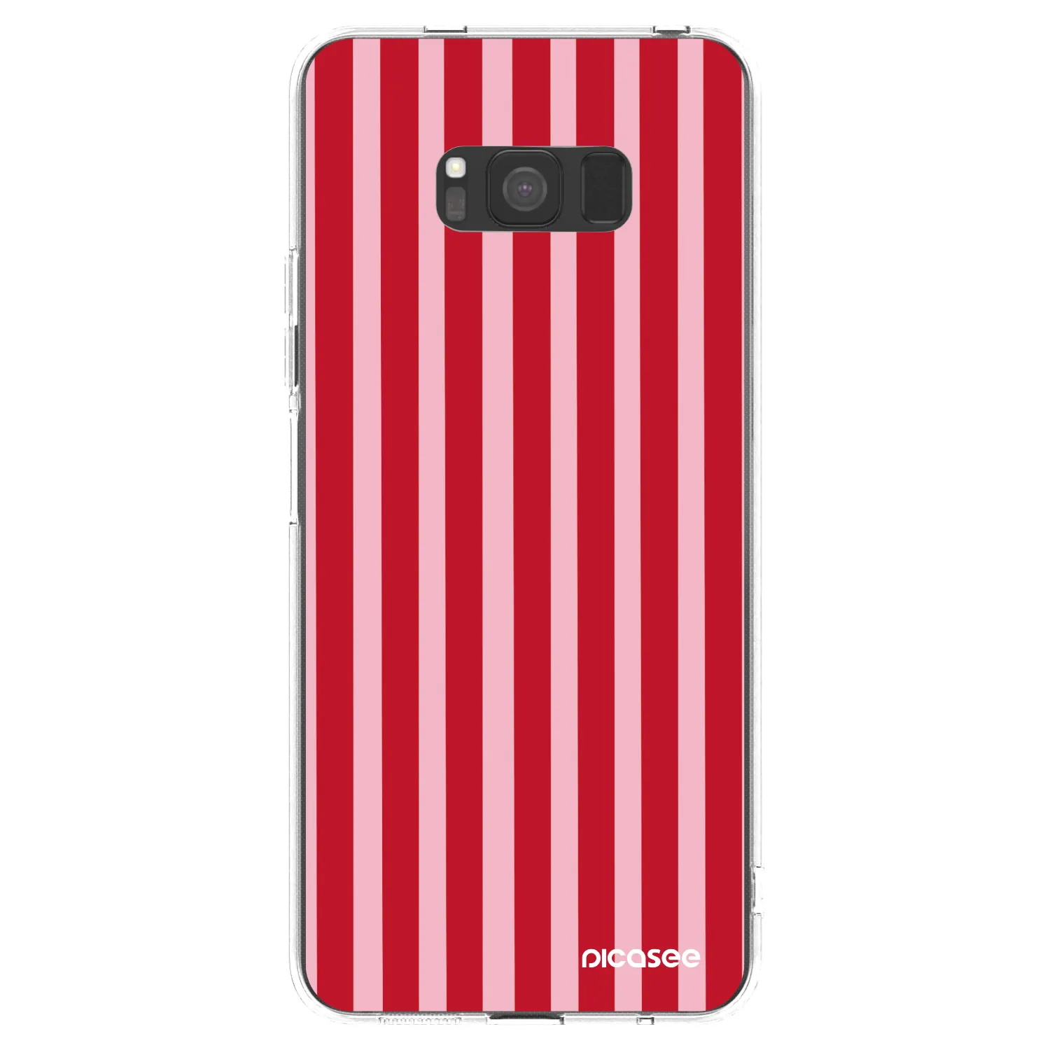 Picasee Samsung Galaxy S8 G950F Hülle - Transparentes Silikon - Lines red