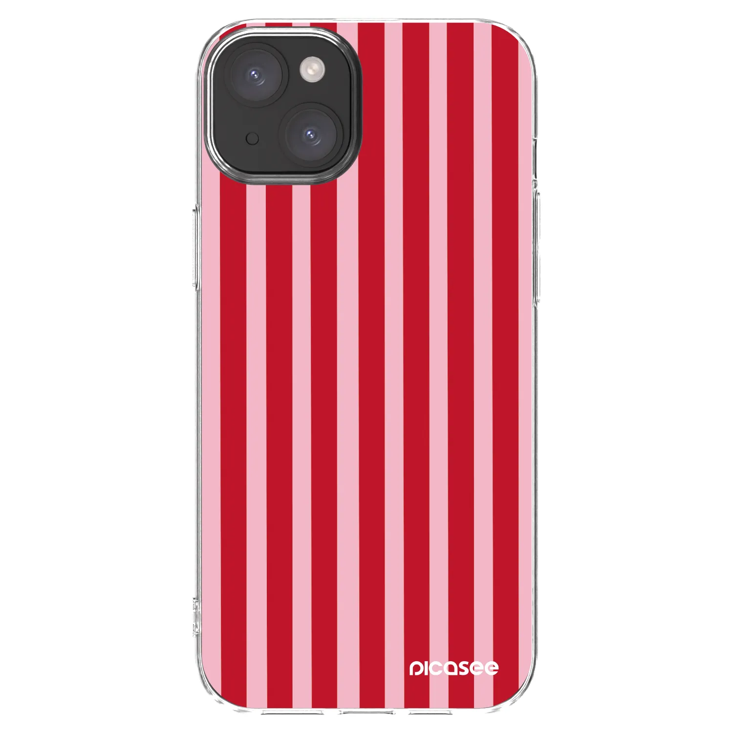 Picasee Apple iPhone 15 Plus Hülle - Transparentes Silikon - Lines red
