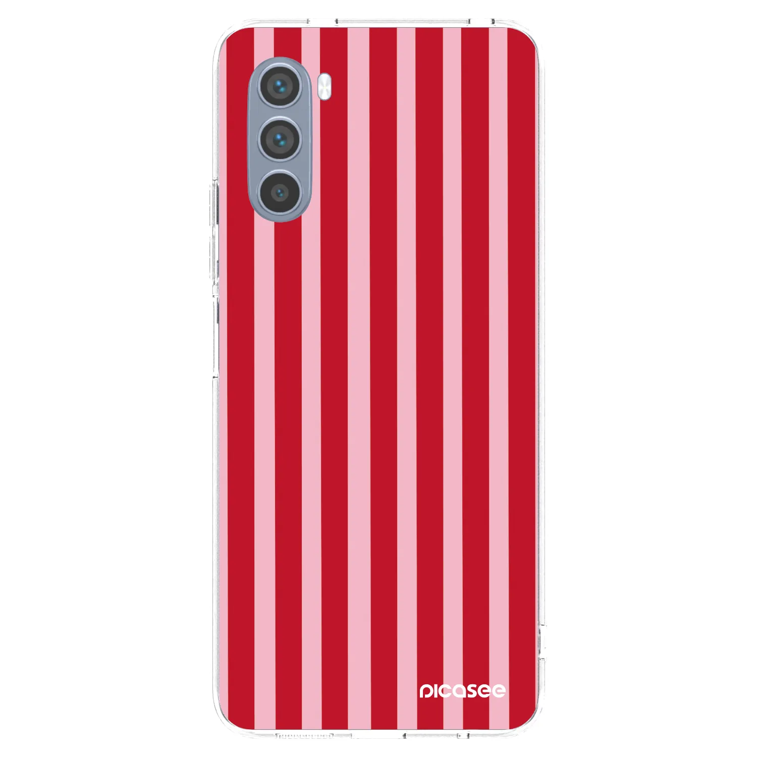 Picasee Motorola Moto G62 Hülle - Transparentes Silikon - Lines red