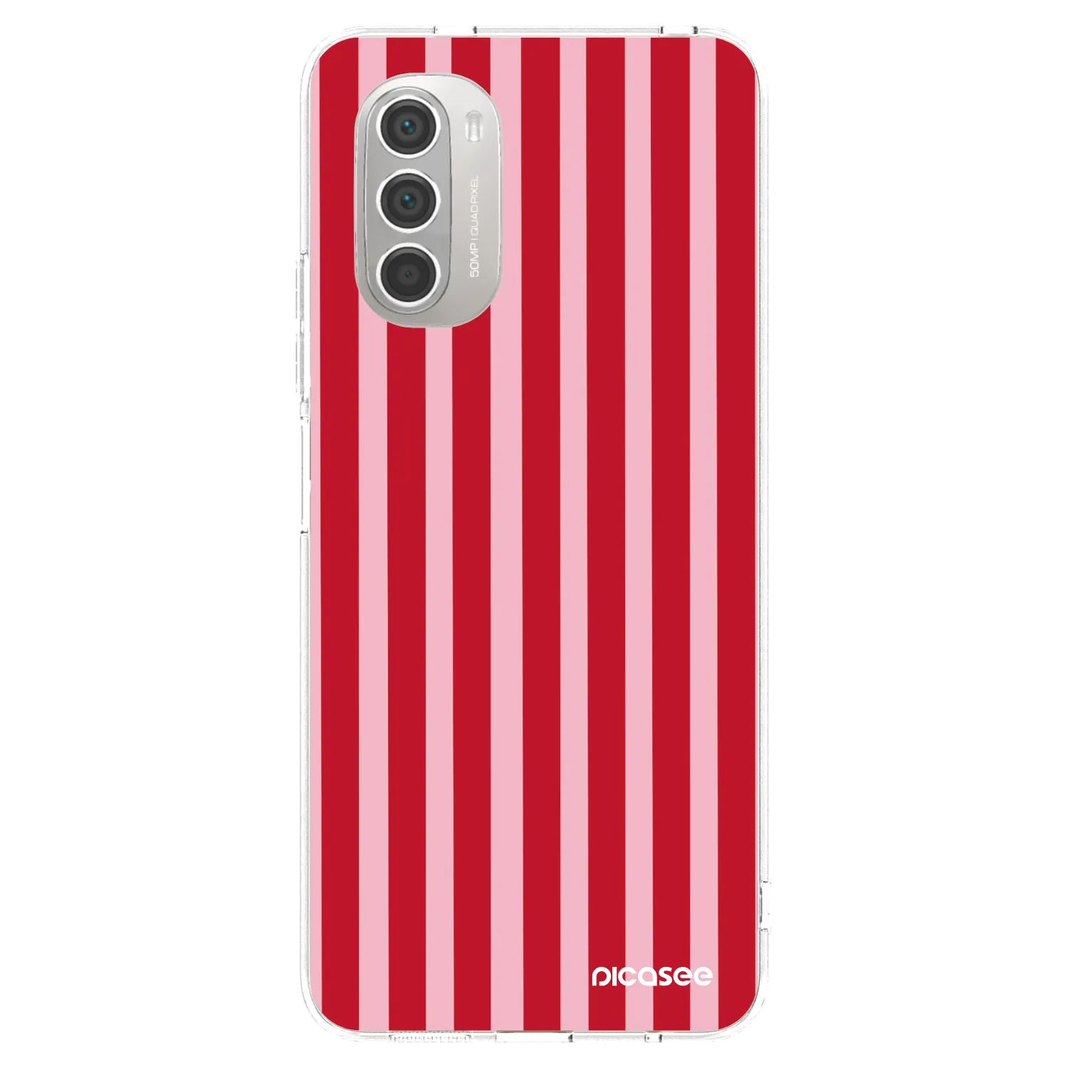 Picasee Motorola Moto G51 Hülle - Transparentes Silikon - Lines red