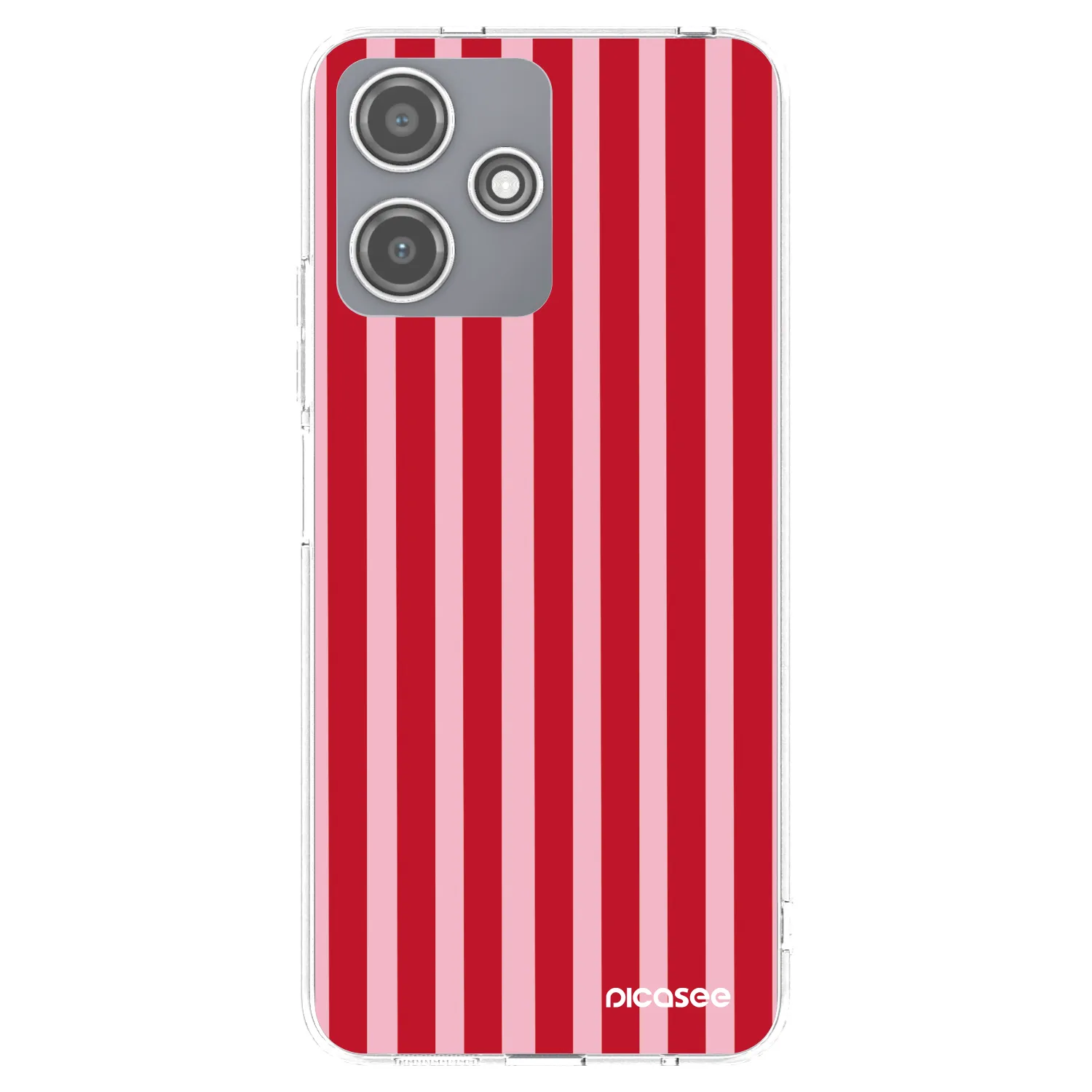 Picasee Xiaomi Redmi 12 5G Hülle - Transparentes Silikon - Lines red