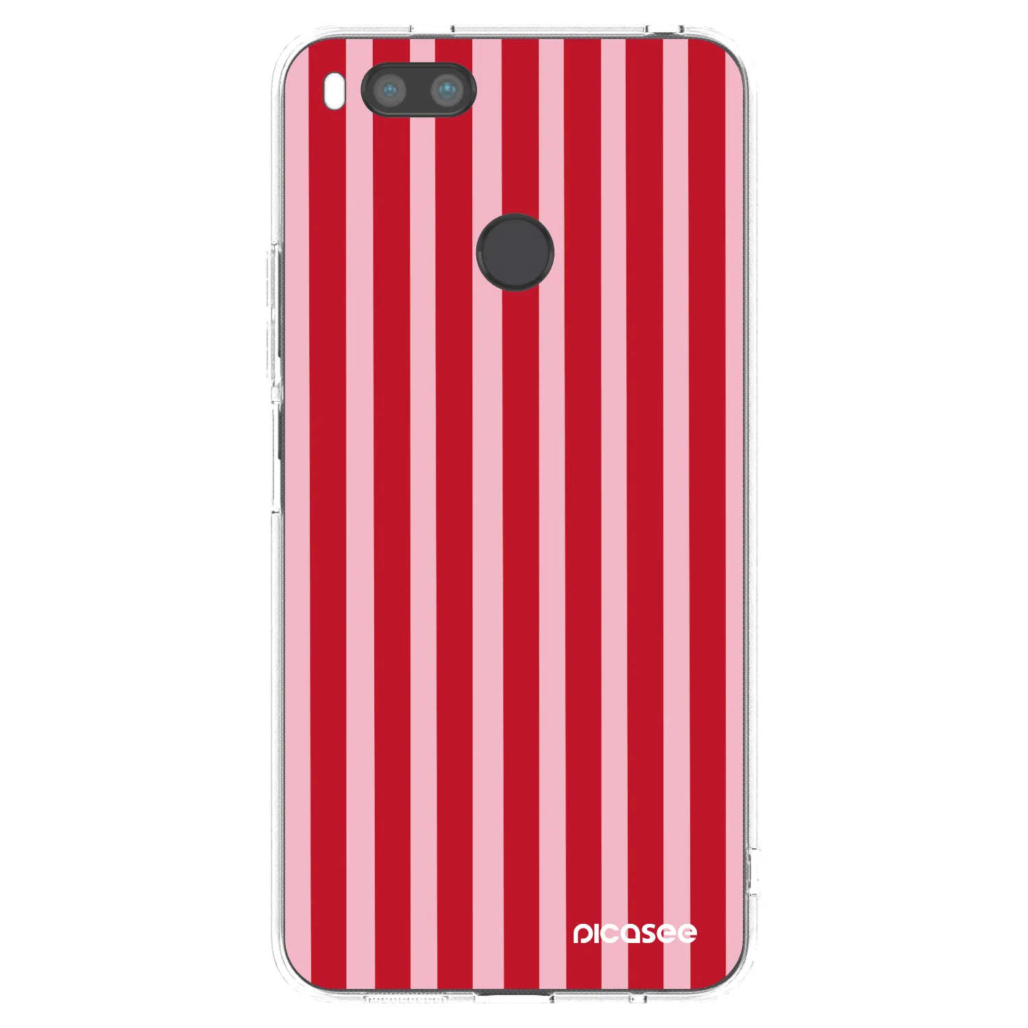 Picasee Xiaomi Mi A1 Global Hülle - Transparentes Silikon - Lines red