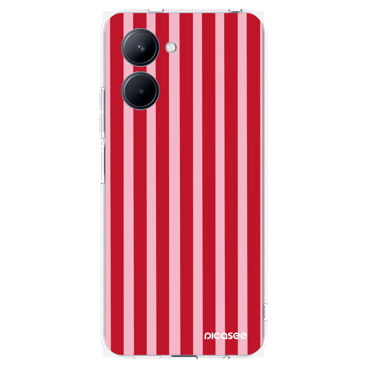 Picasee Realme C33 (2023) Hülle - Transparentes Silikon - Lines red