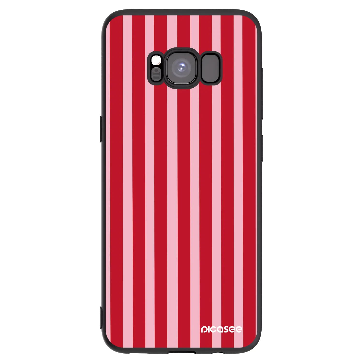 Picasee Samsung Galaxy S8 G950F Hülle - Schwarzes Silikon - Lines red