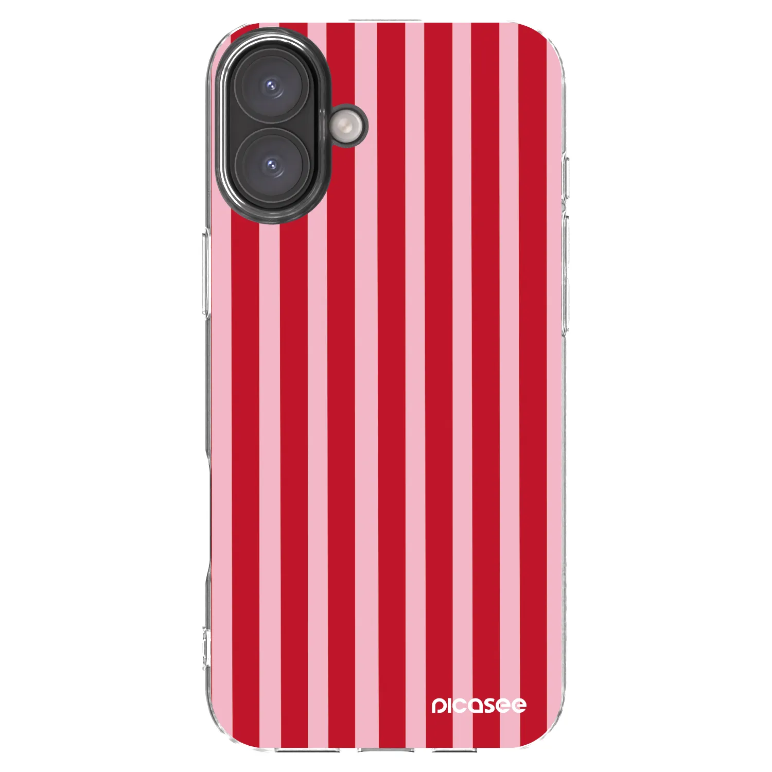 Picasee Apple iPhone 16 Plus Hülle - Transparentes Silikon - Lines red