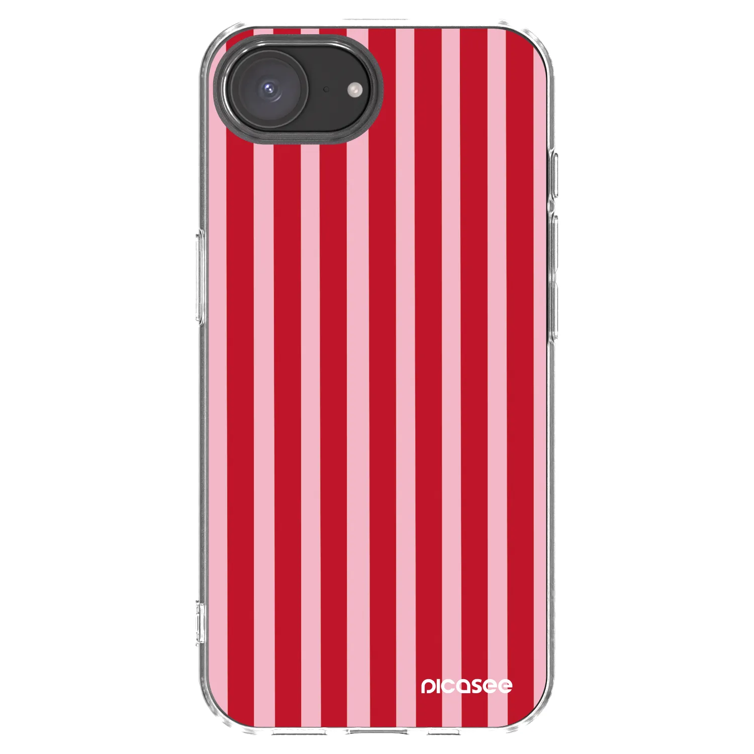 Picasee Apple iPhone 16e Hülle - Transparentes Silikon - Lines red