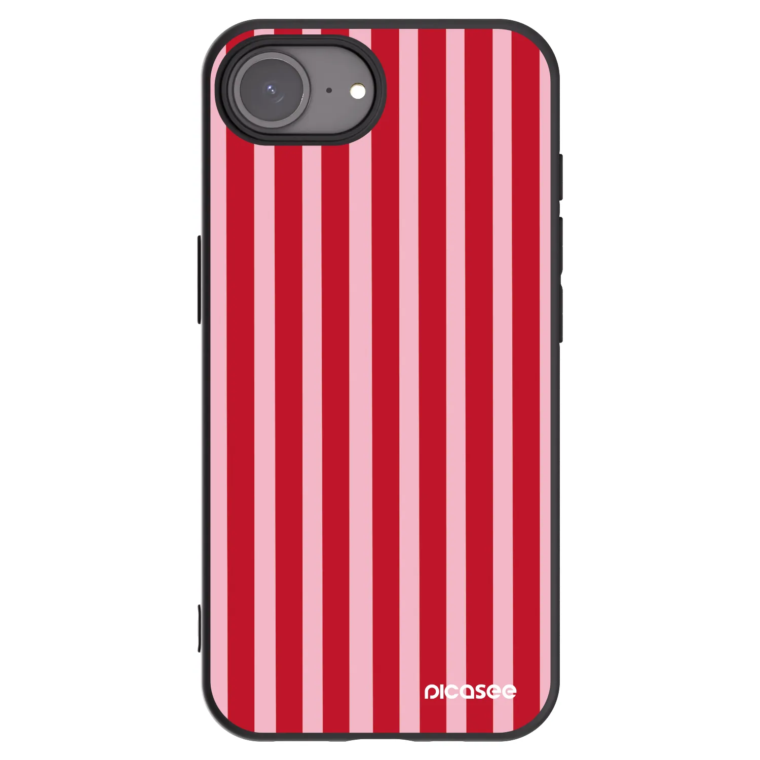 Picasee Apple iPhone 16e Hülle - Schwarzes Silikon - Lines red