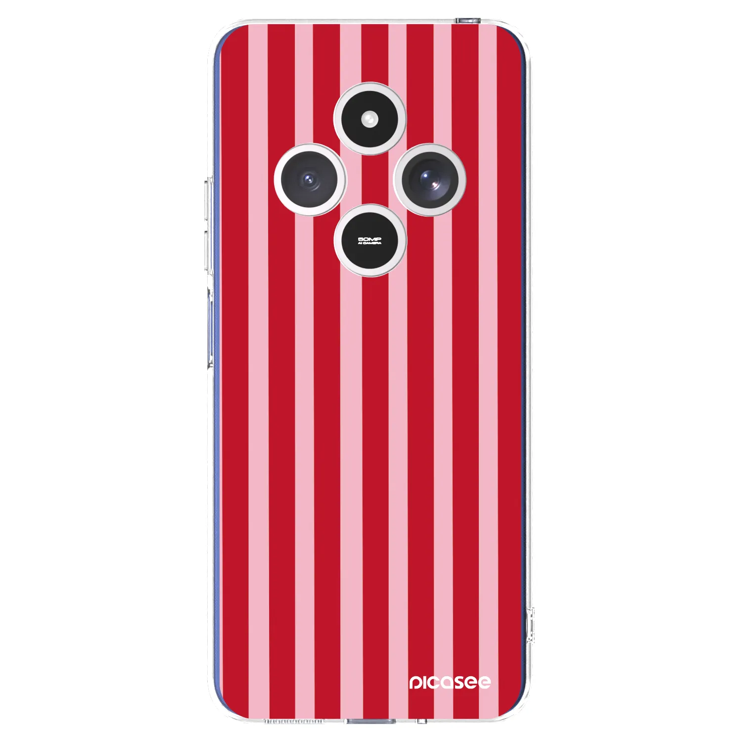 Picasee Xiaomi Redmi 14C Hülle - Transparentes Silikon - Lines red