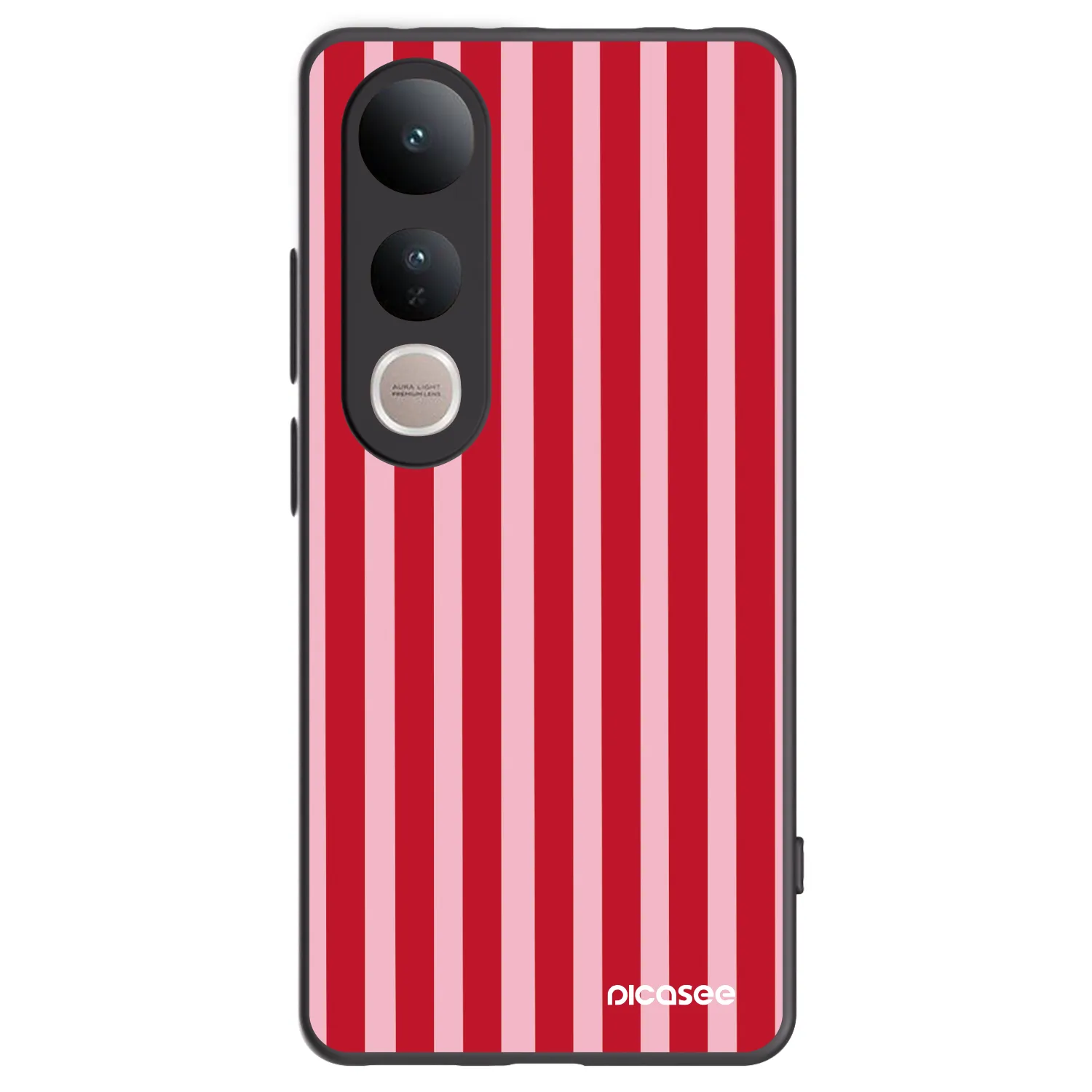 Picasee Vivo V50 Lite 5G Hülle - Schwarzes Silikon - Lines red