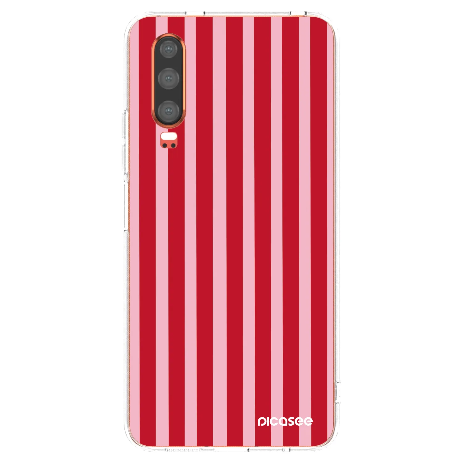 Picasee Huawei P30 Hülle - Transparentes Silikon - Lines red