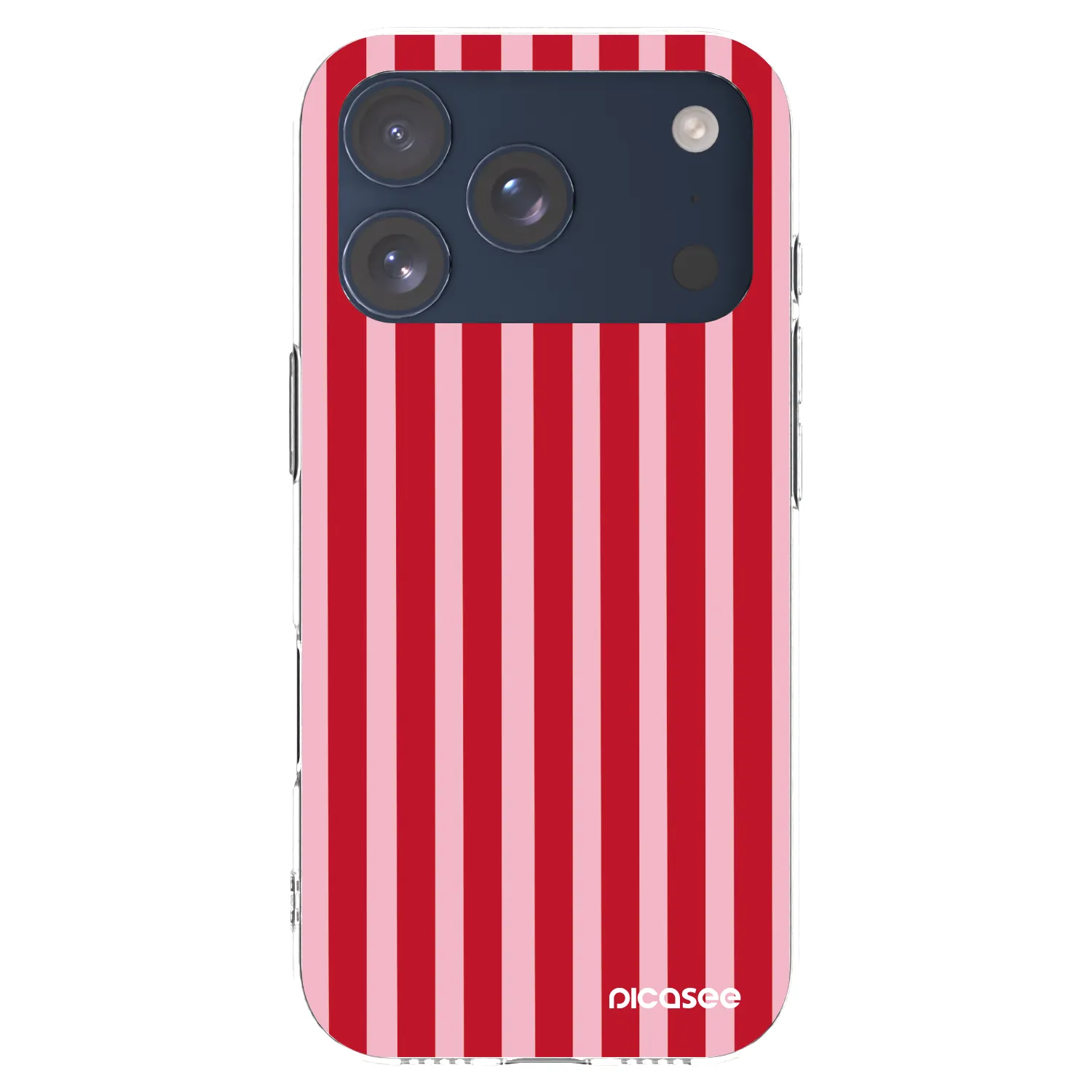 Picasee Apple iPhone 17 Pro Hülle - Transparentes Silikon - Lines red