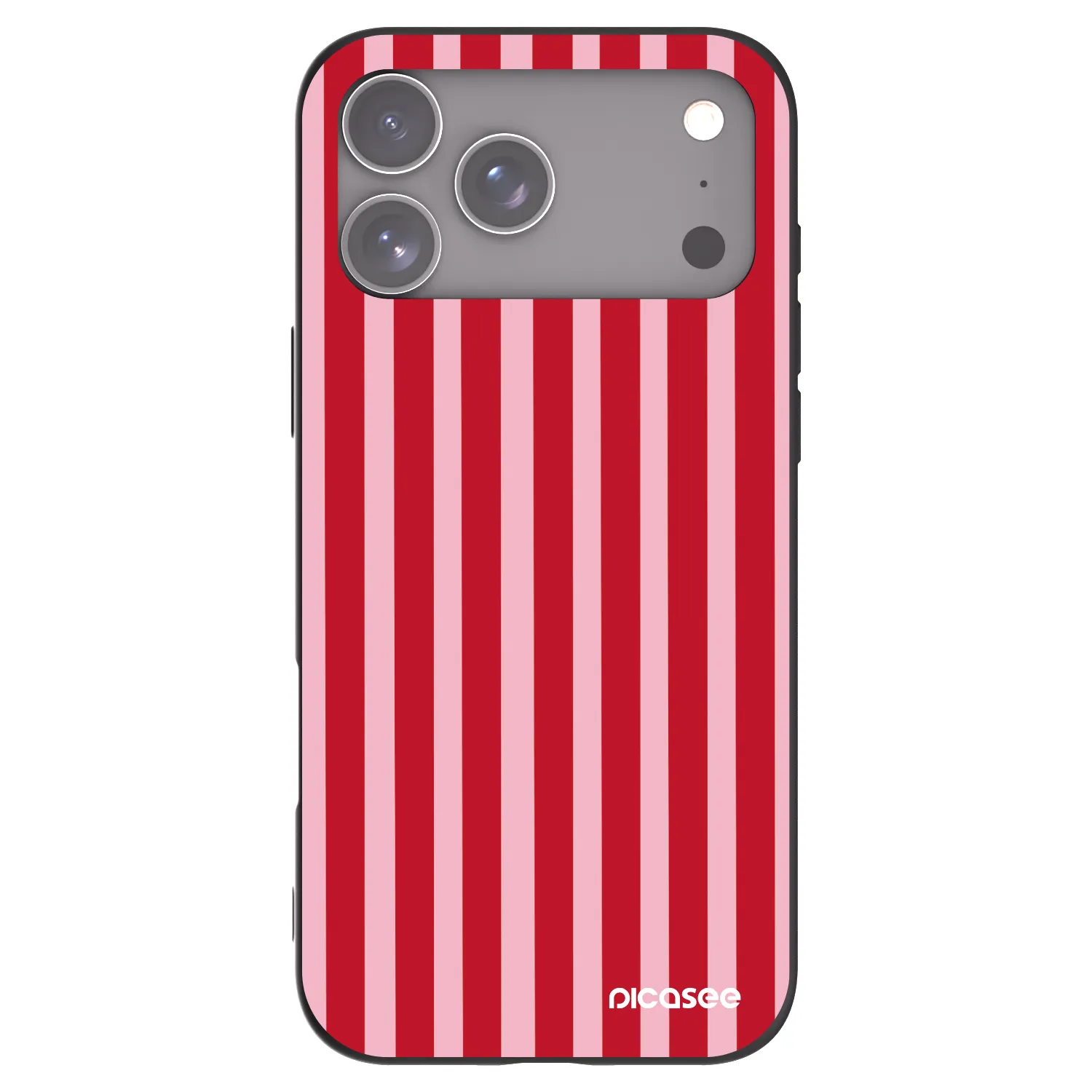 Picasee Apple iPhone 17 Pro Max Hülle - Schwarzes Silikon - Lines red