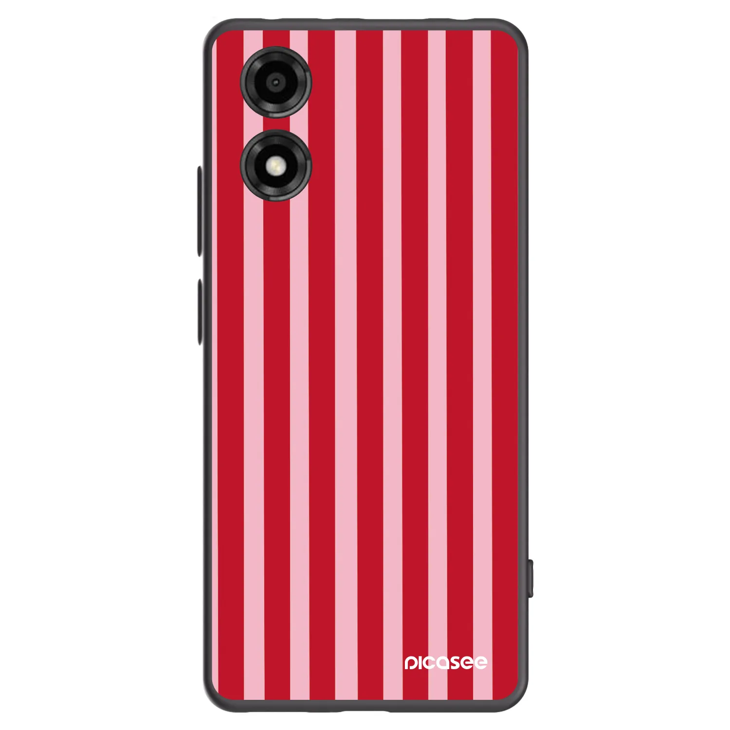 Picasee Motorola Moto E14 Hülle - Schwarzes Silikon - Lines red