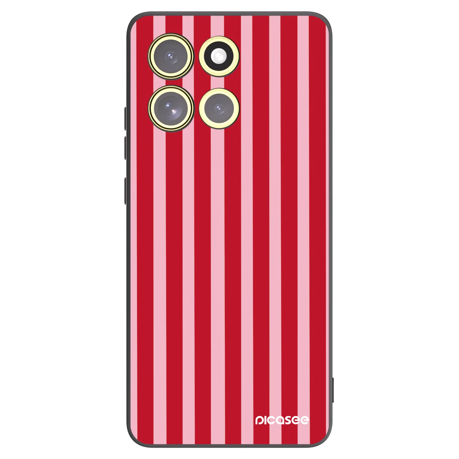 Picasee Motorola Moto G86 Power 5G Hülle - Schwarzes Silikon - Lines red