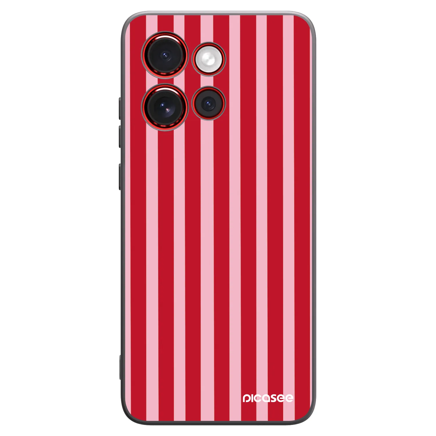 Picasee Motorola Edge 60 Neo 5G Hülle - Schwarzes Silikon - Lines red