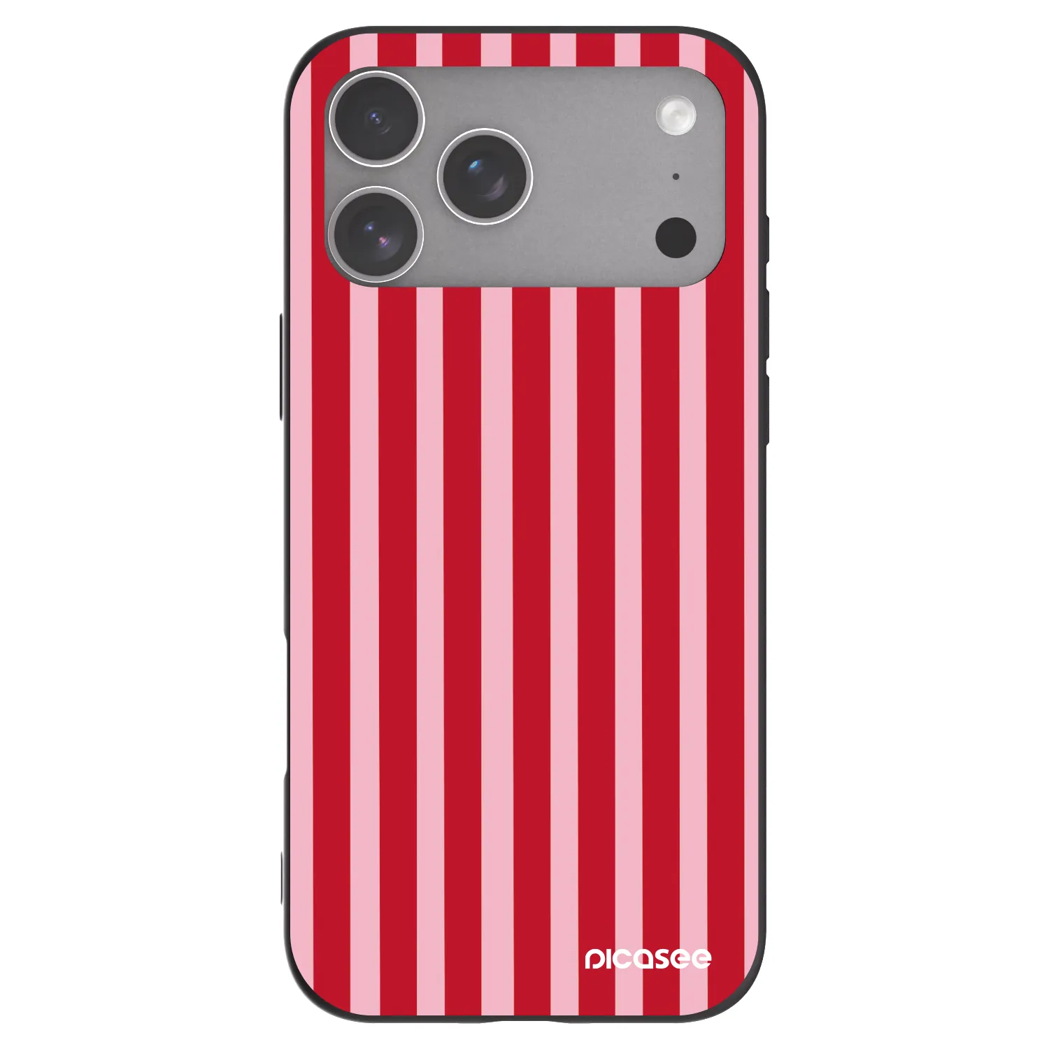 Picasee Apple iPhone 18 Pro Max Hülle - Schwarzes Silikon - Lines red