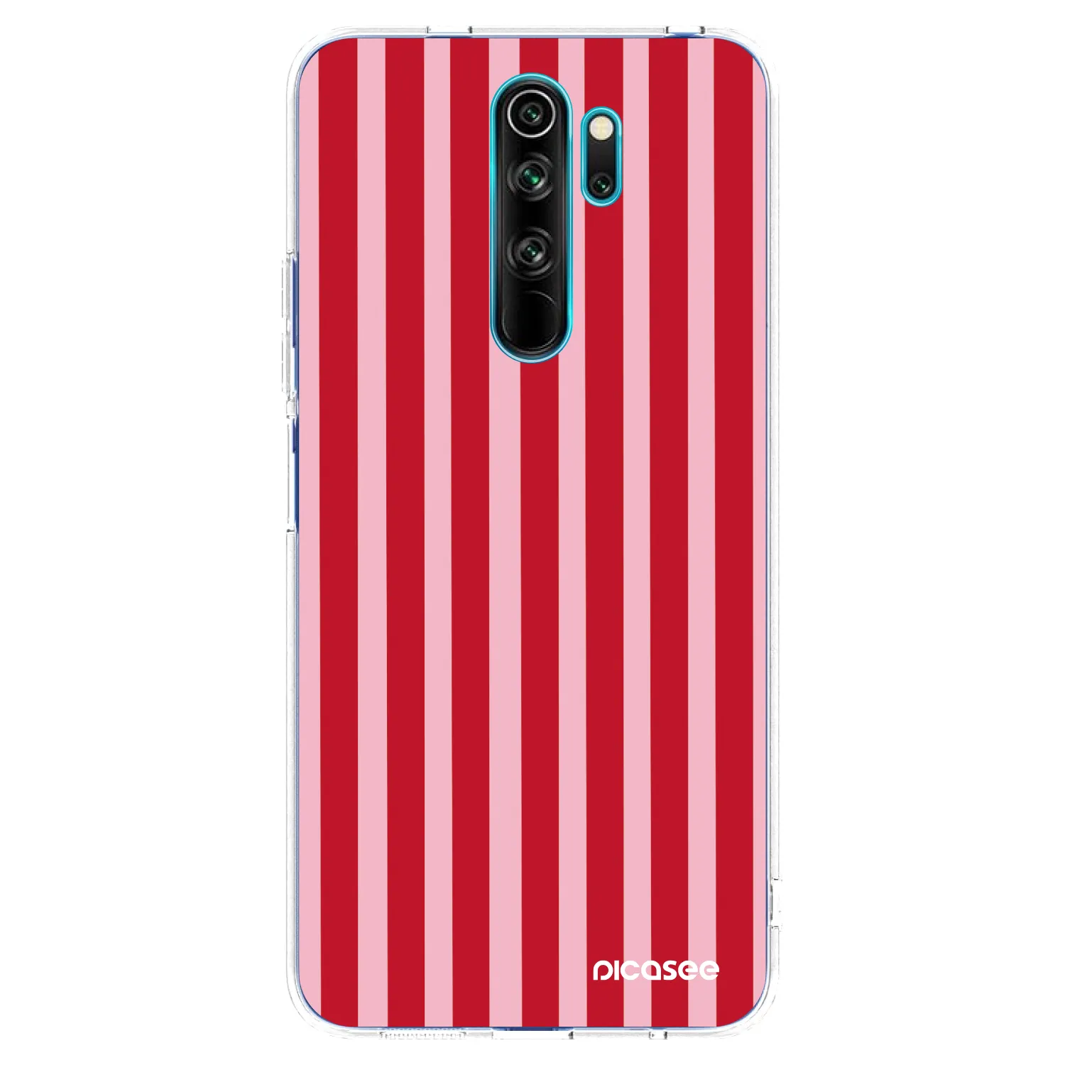 Picasee Xiaomi Redmi Note 8 Pro Hülle - Transparentes Silikon - Lines red