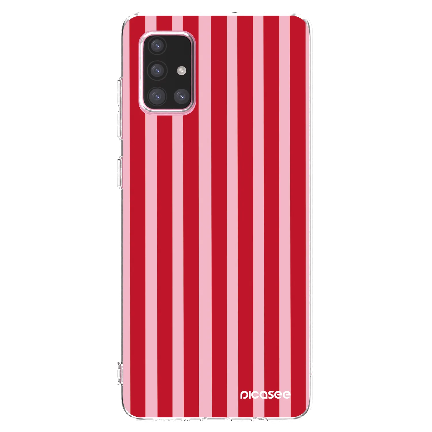 Picasee Samsung Galaxy A71 A715F Hülle - Transparentes Silikon - Lines red