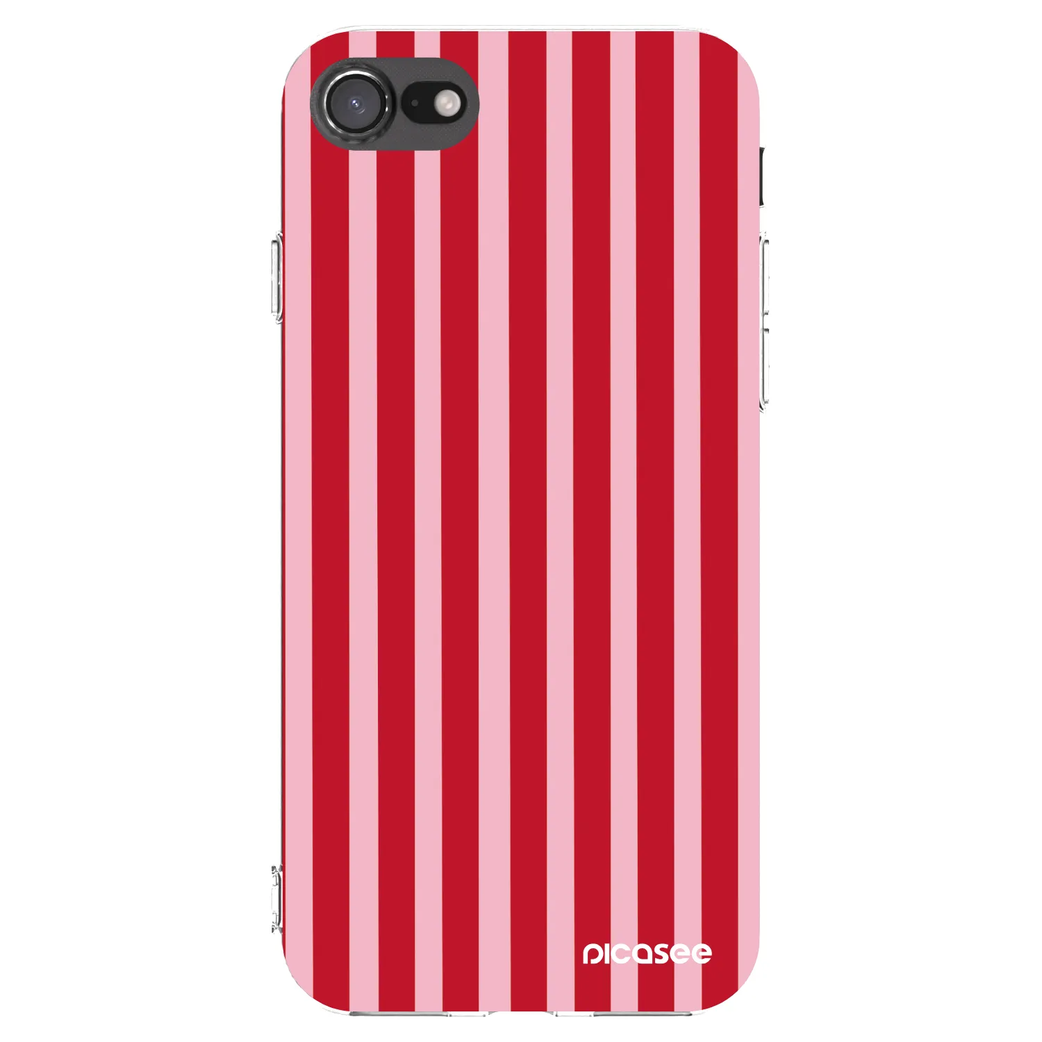 Picasee Apple iPhone SE 2020 Hülle - Transparentes Silikon - Lines red