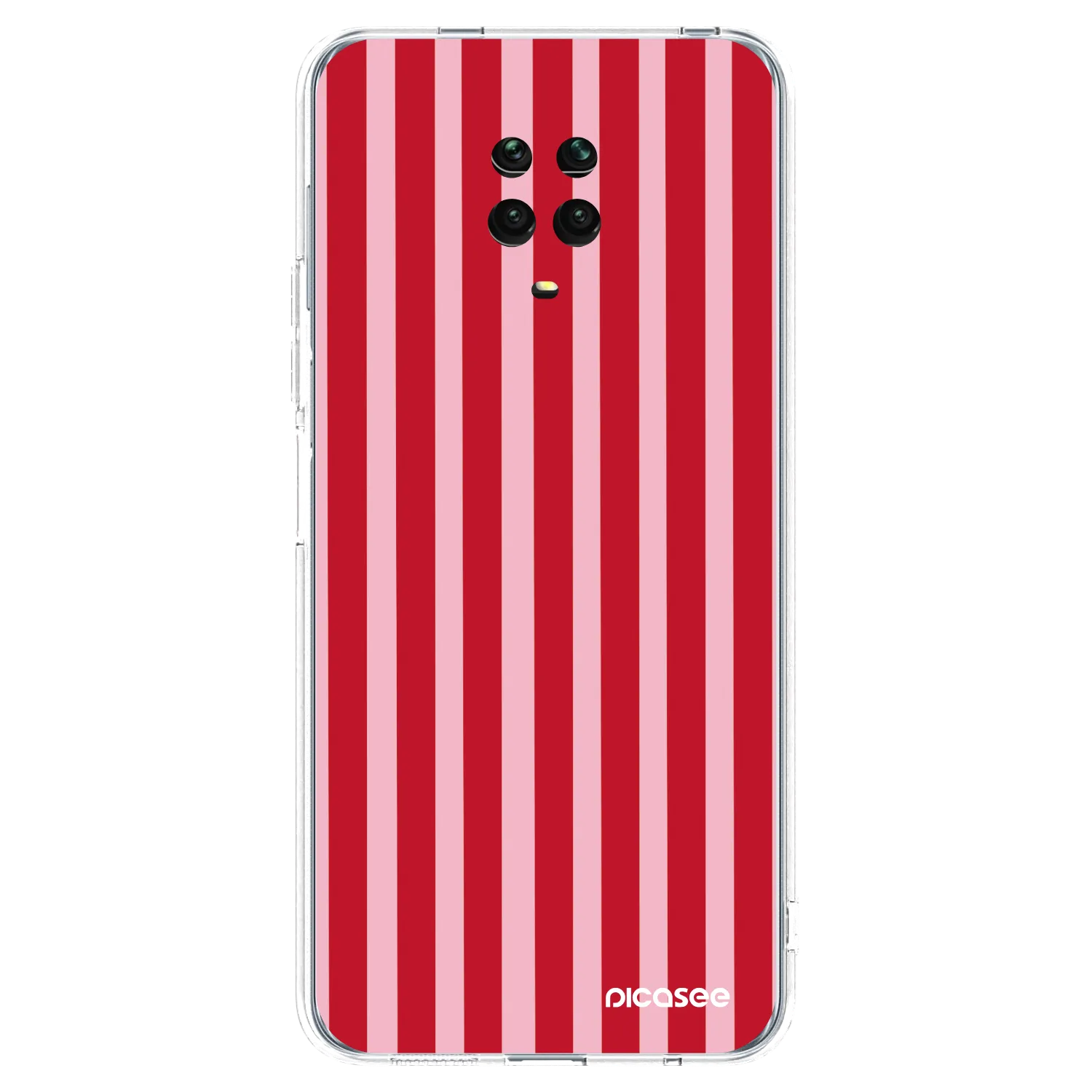 Picasee Xiaomi Redmi Note 9S Hülle - Transparentes Silikon - Lines red