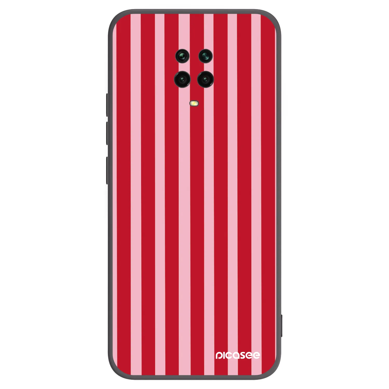 Picasee Xiaomi Redmi Note 9S Hülle - Schwarzes Silikon - Lines red
