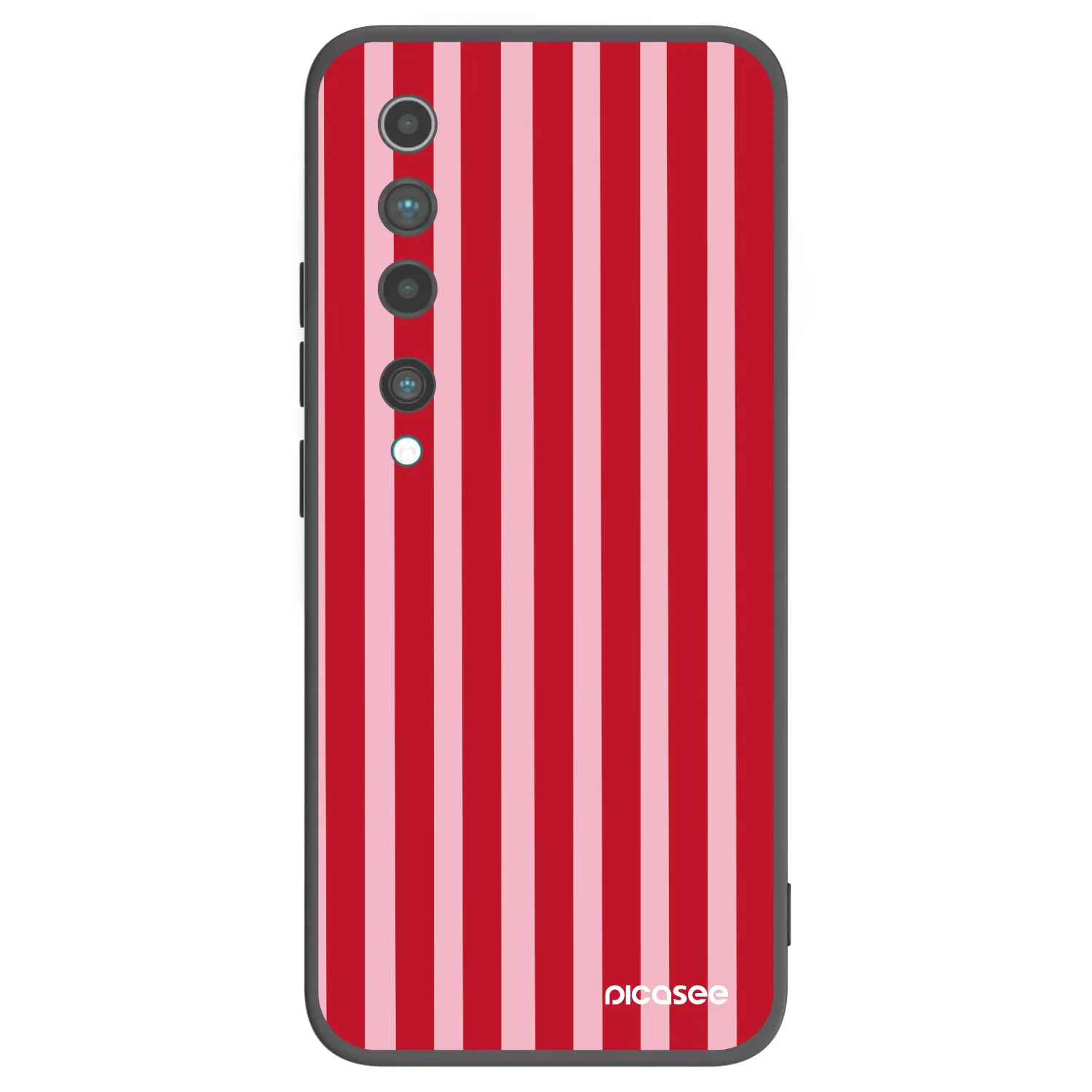 Picasee Xiaomi Mi 10 Hülle - Schwarzes Silikon - Lines red