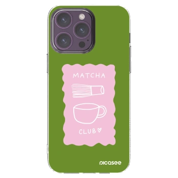 Picasee Apple iPhone 14 Pro Max Hülle - Transparentes Silikon - Matcha club